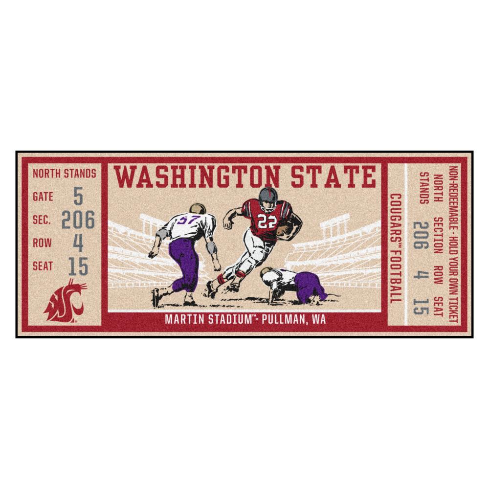 FANMATS 23151 NCAA Ticket Runner 2 X 6 (ft) Red Indoor Spot Clean Only Runner Rug