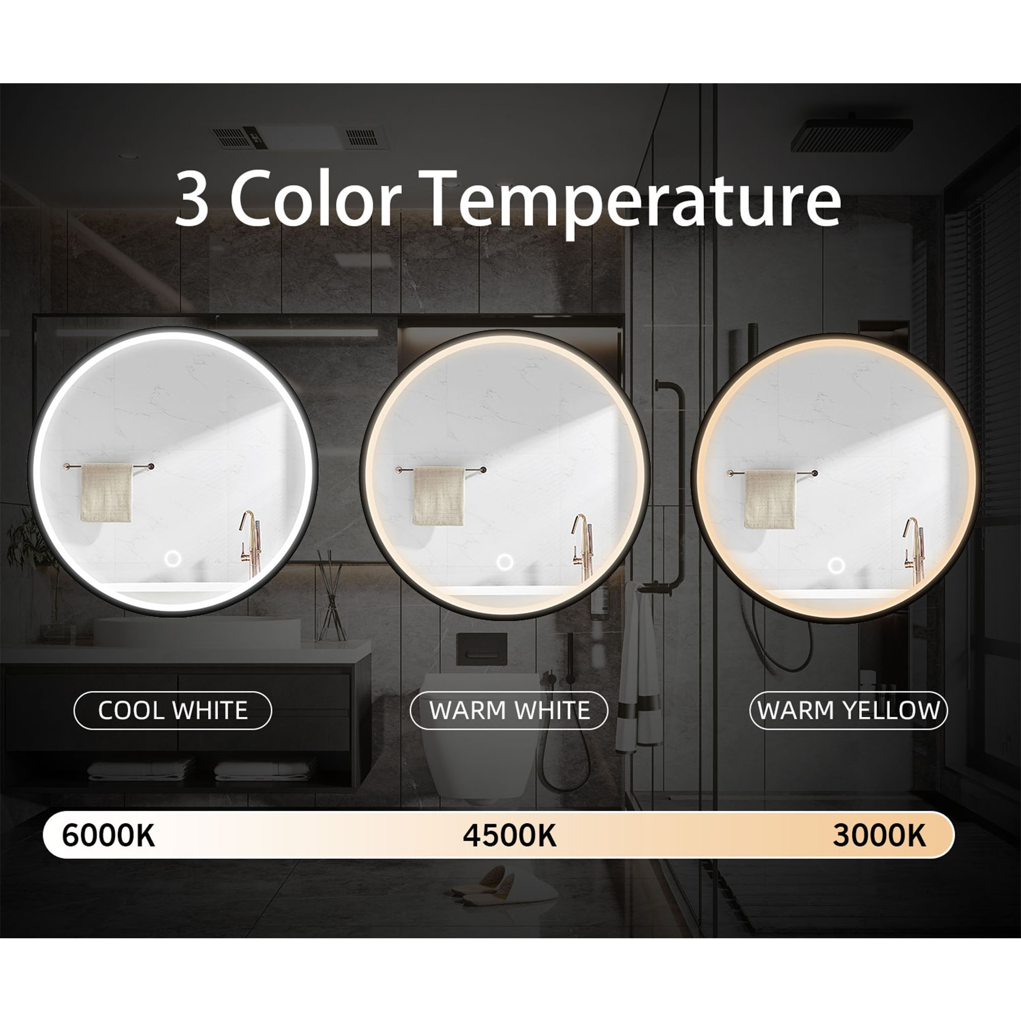 WELLFOR GIJ-MED03L-24BK Bathroom-Medicine-Cabinets - View #5