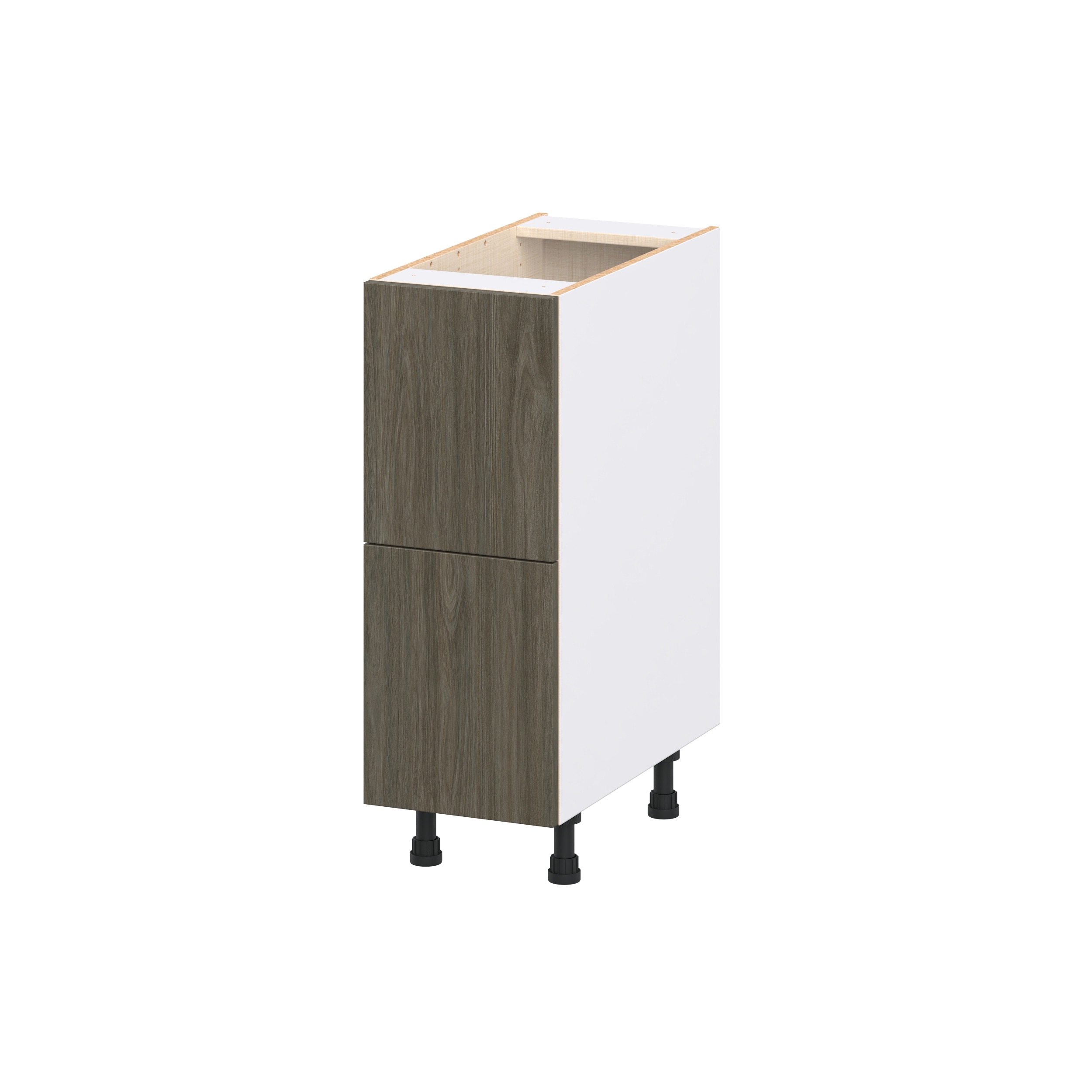 Hugo&Borg DSB2D12-SA Savane 12-in W x 34.5-in H x 24.5-in D Brunt Walnut 2 -Drawers Drawer Base Fully assembled Cabinet Flat Panel Slab