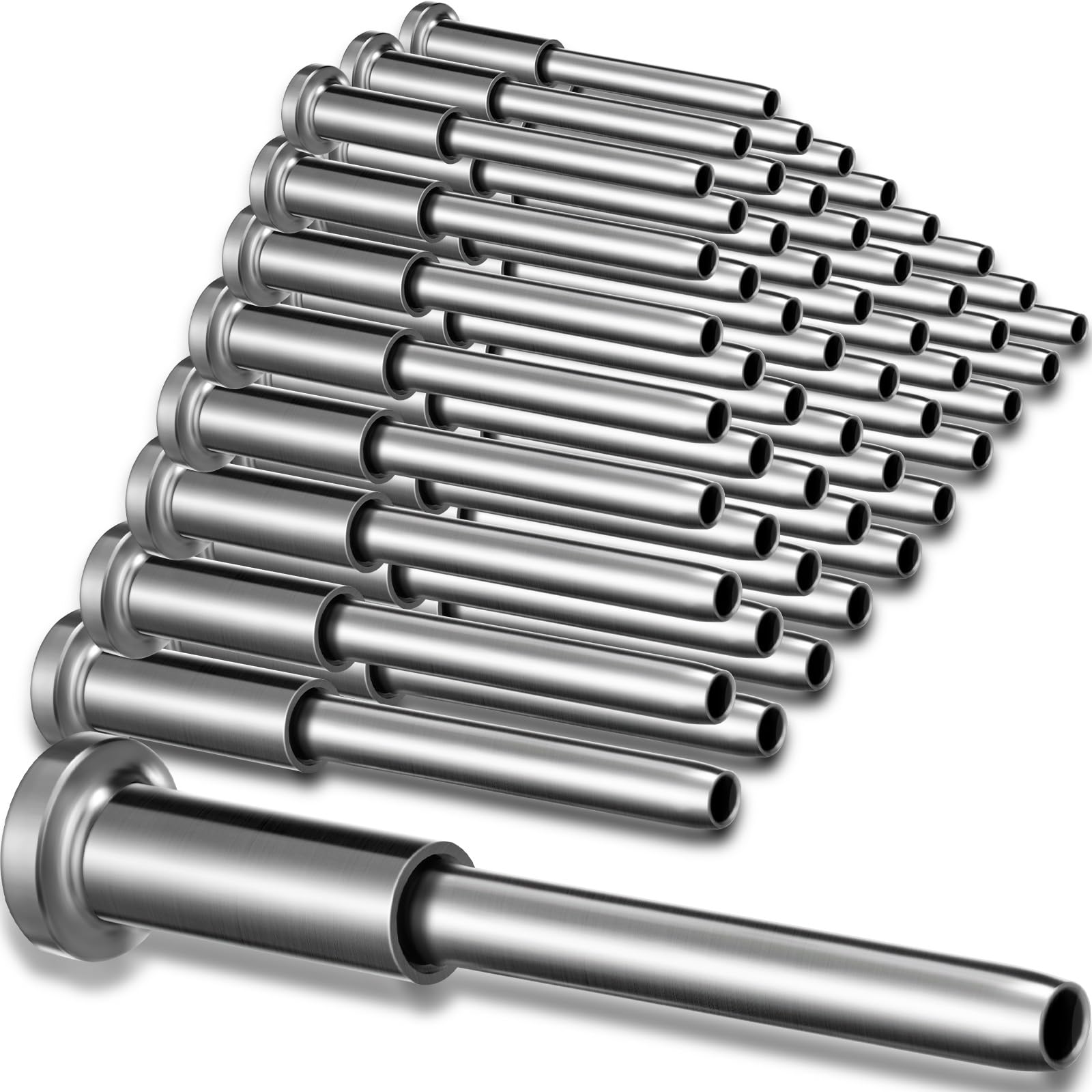 Ahfiwaso  60 Pack Invisible Cable Railing Kit T316 Stainless Steel 1 8 Invisible Receiver and Swage Stud End Swage Tensioner 1 8 for Wood Metal