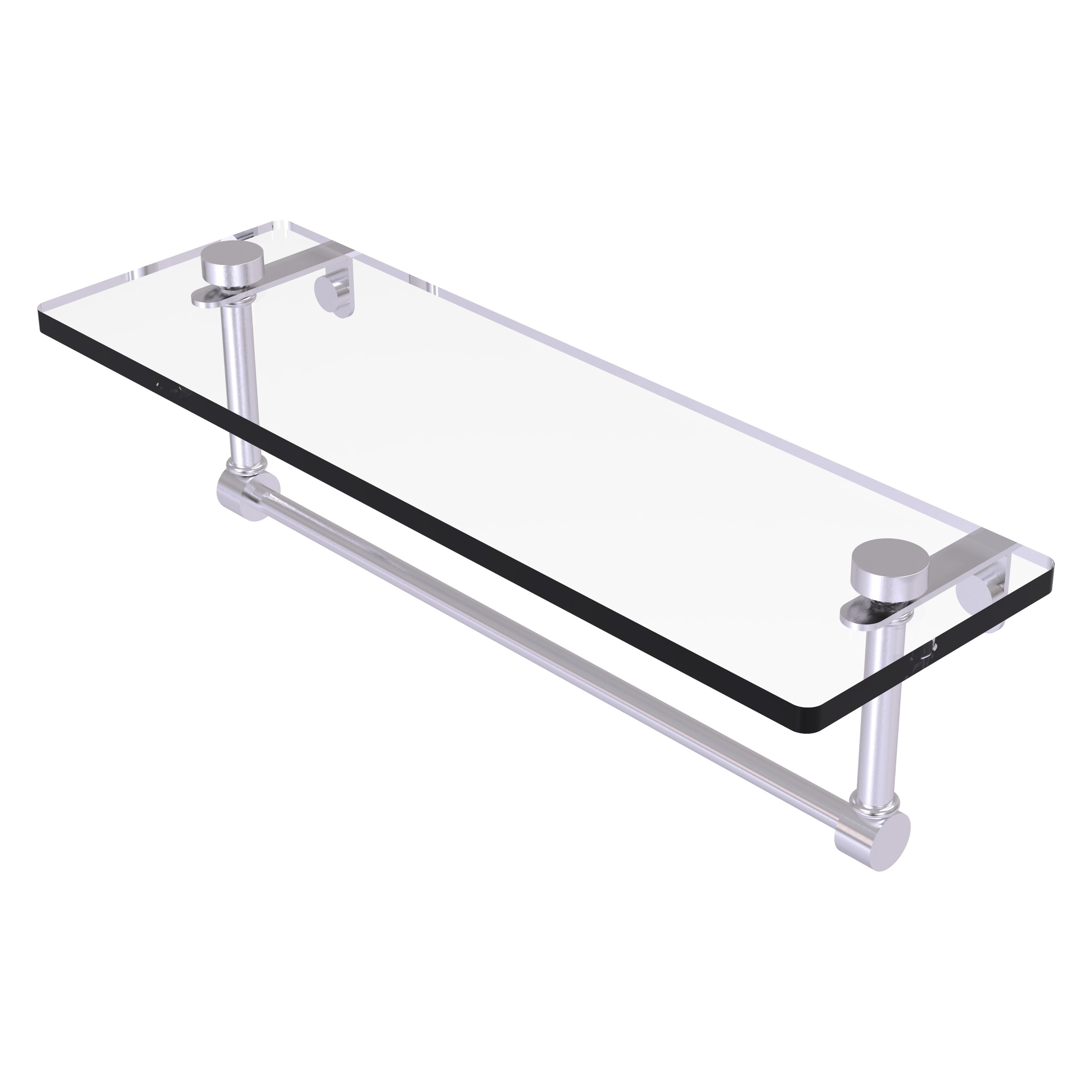 Allied Brass NS-1/16TB-SCH Satin Chrome Wall mount Bathroom Shelf ( 16-in x 5-in x 5-in )