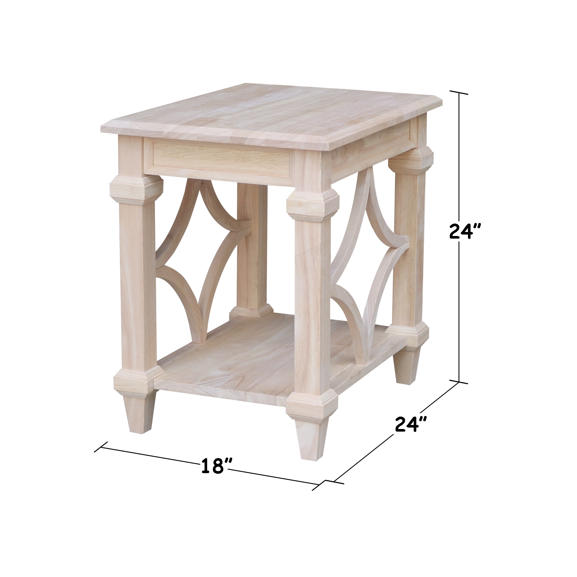 International Concepts 18-in W x 24-in H Unfinished Wood End Table ...