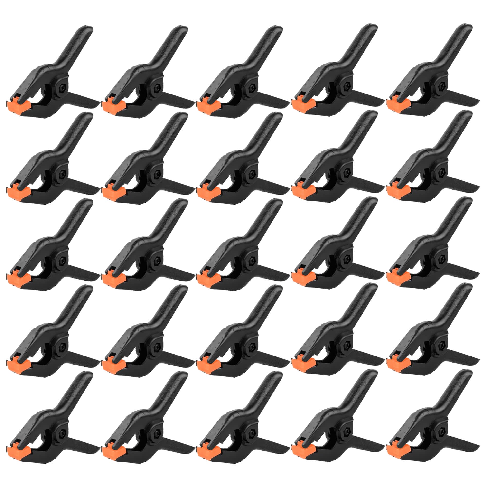 Etokfoks  24 Pack 3.5 Inch Plastic Spring Clamps Heavy Duty Backdrop Clips for Crafts Woodworking Photography