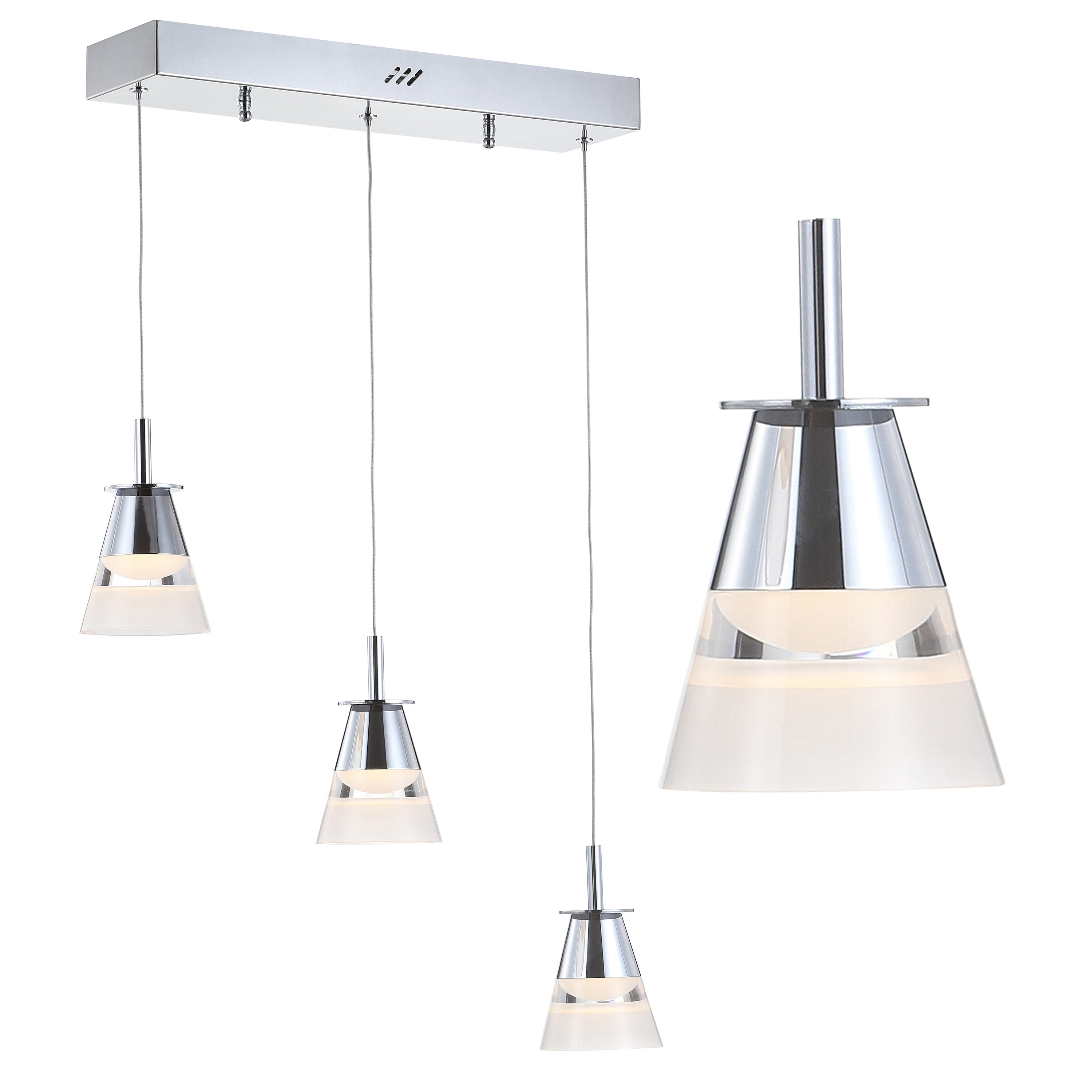 Alain 19.5" Chrome Glass LED Pendant Light