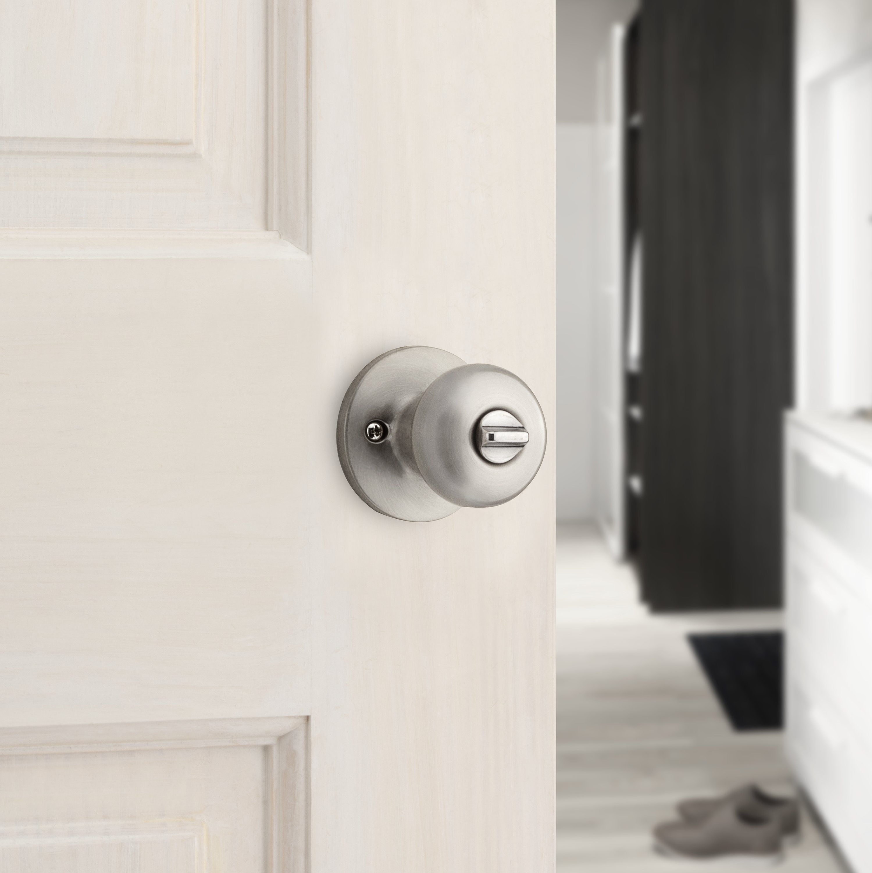 RELIABILT Baron Satin Nickel Interior Bed/Bath Privacy Door Knob in the  Door Knobs department at