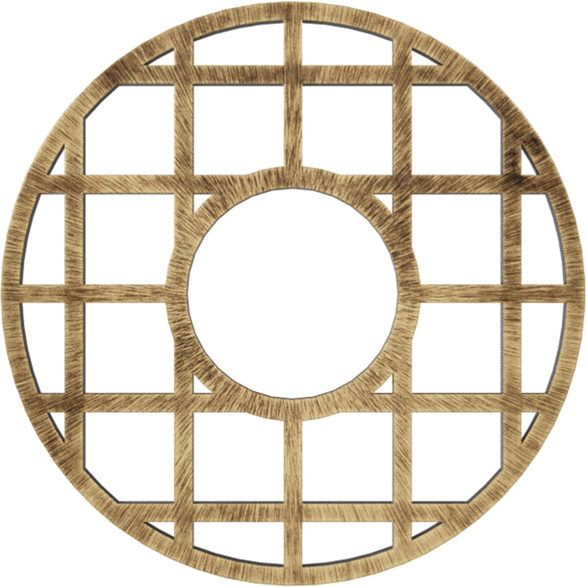 Ekena Millwork CMPP16ONABS O'Neal 16-in W x 16-in L Contemporary Painted Antiqued Brass PVC Whole Ceiling Medallion