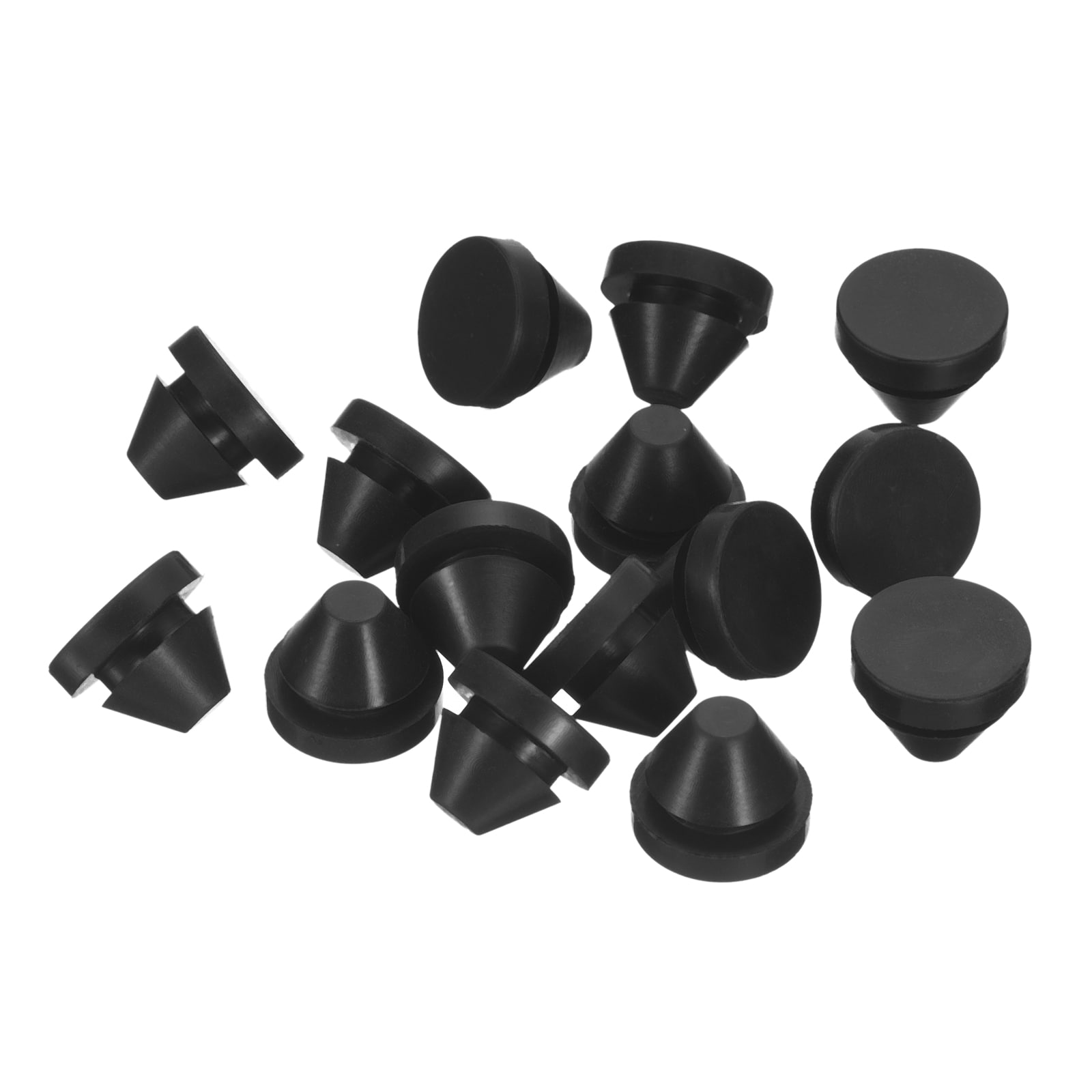 Unique Bargains 15pcs Silicone Plugs Rubber Round Snap in Locking Hole Plugs for 9-10mm Hole Hole Stoppers Waterproof Hole Plug for Metal Tube Furniture End Caps Inserts Black