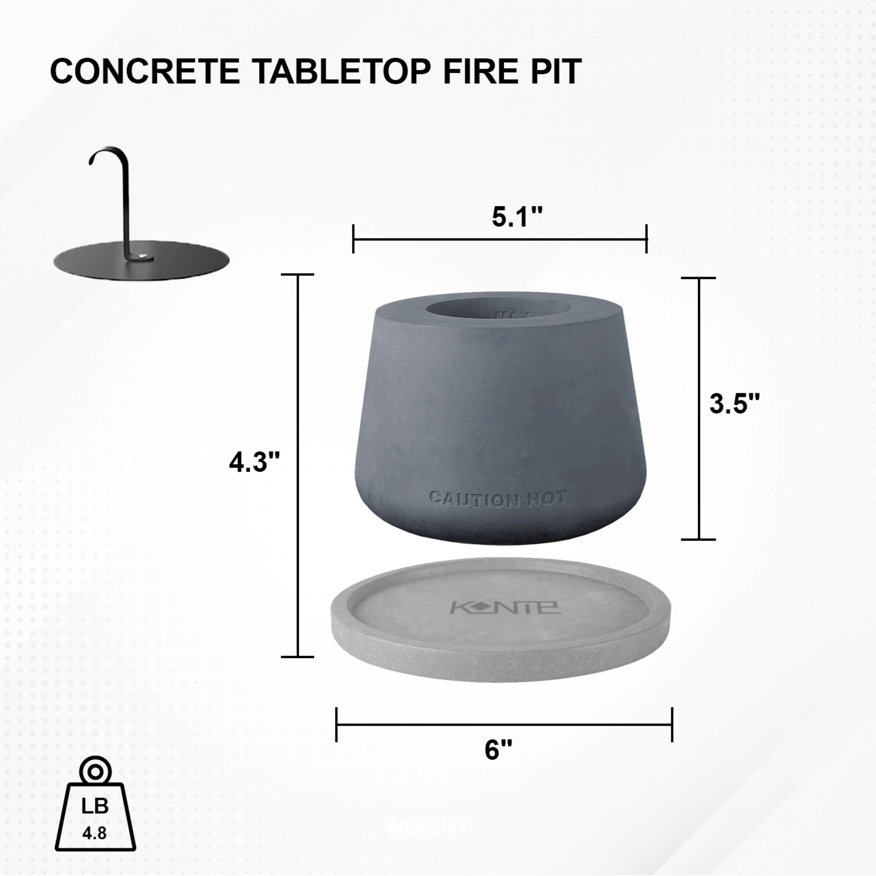KANTE Kante 5.1 in. W Round Portable Concrete Rubbing Alcohol