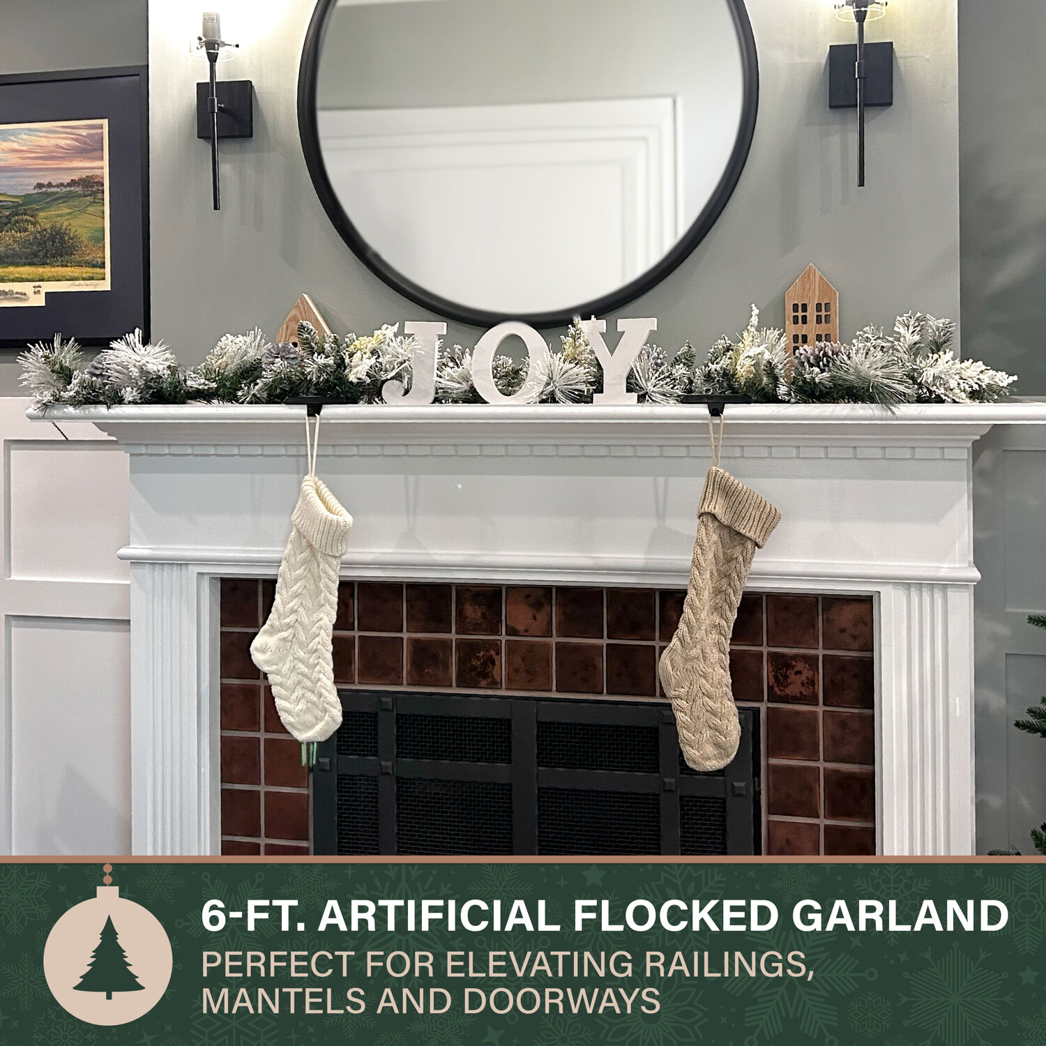 Fraser Hill Farm FF072CHGL001-0SN Artificial-Christmas-Garland - View #4