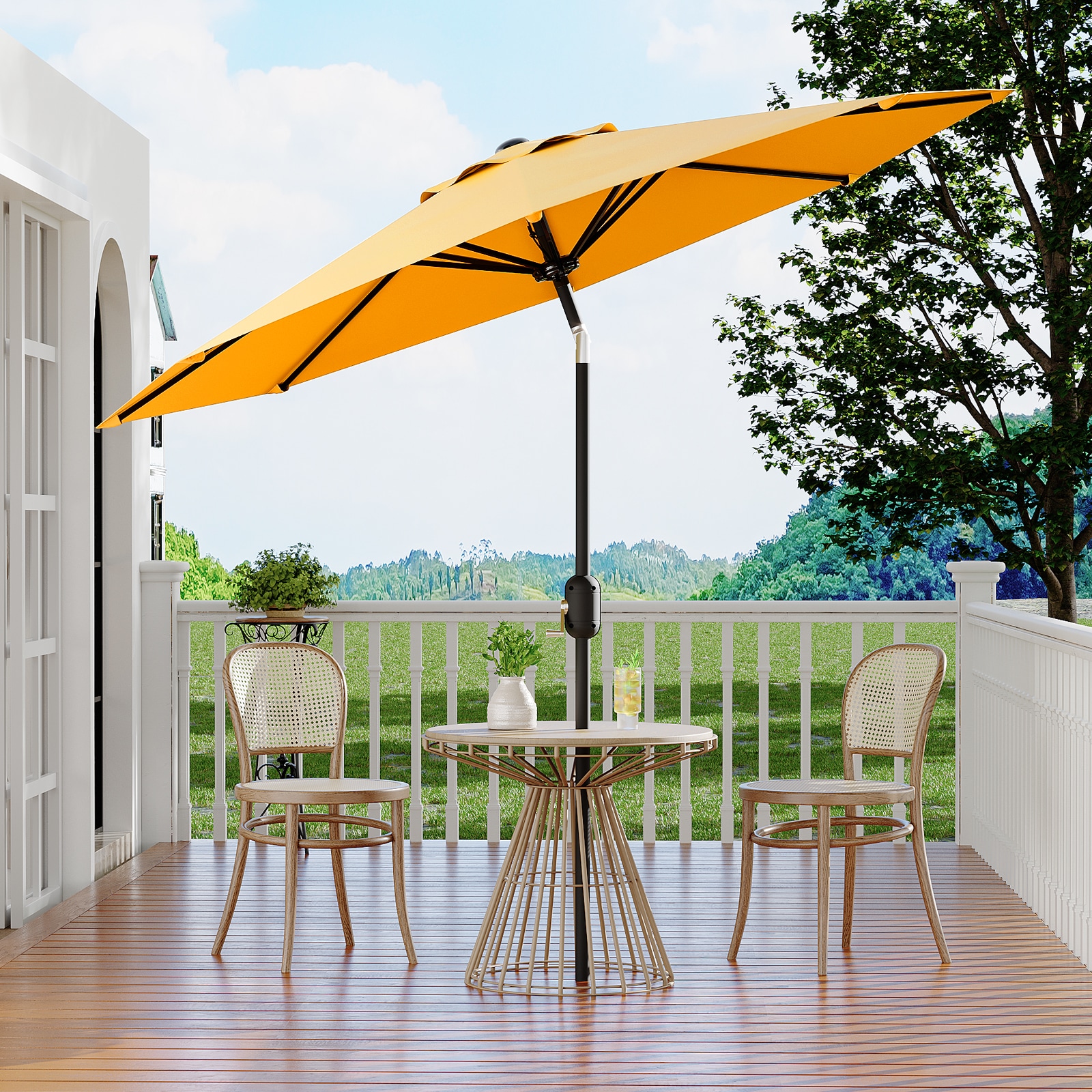 11 heavy duty outdoor patio table umbrella for windy resistant 10Ft Patio Umbrella, Outdoor Table Umbrella With Push Button Tilt And Crank, Uv Protection Waterproof Market Sun Umbrella With 8 Sturdy Ribs For