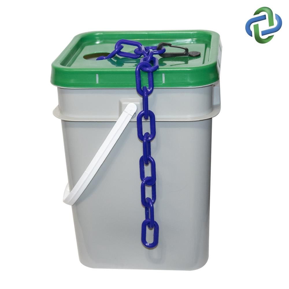 Mr. Chain 50026-P 2 In. (#8, 51Mm) X 160 Ft. Traffic Blue Plastic Barrier Chain In A Pail