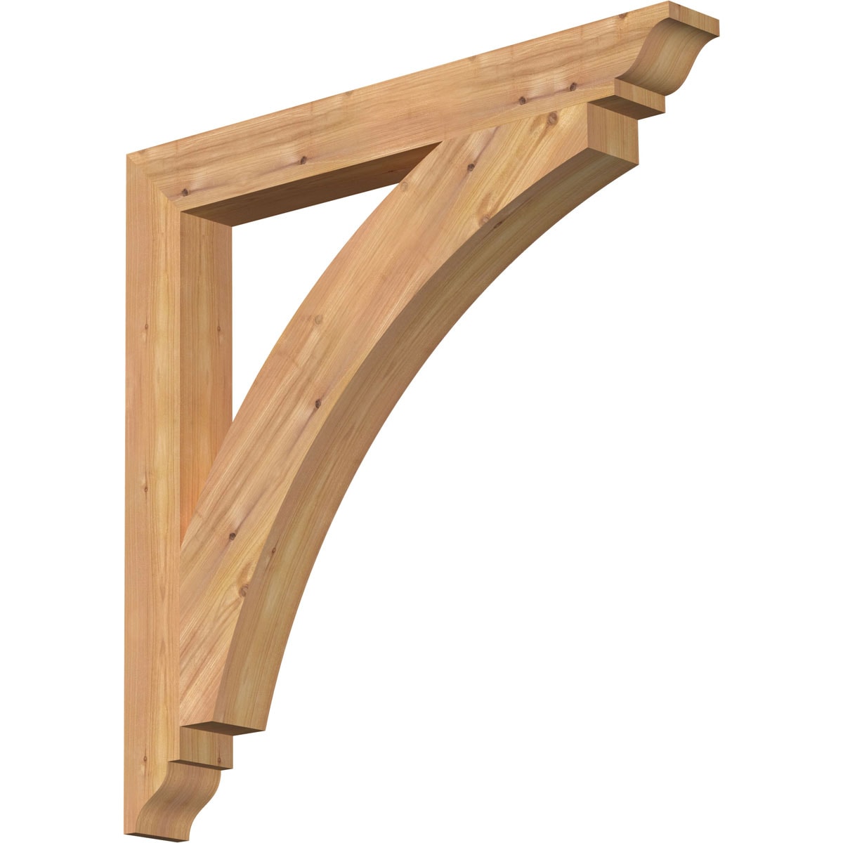 Ekena Millwork BKT04X32X32THR01SWR Thorton traditional smooth 3-1/2-in x 32-in x 32-in Western red cedar Brown Wood Standard bracket