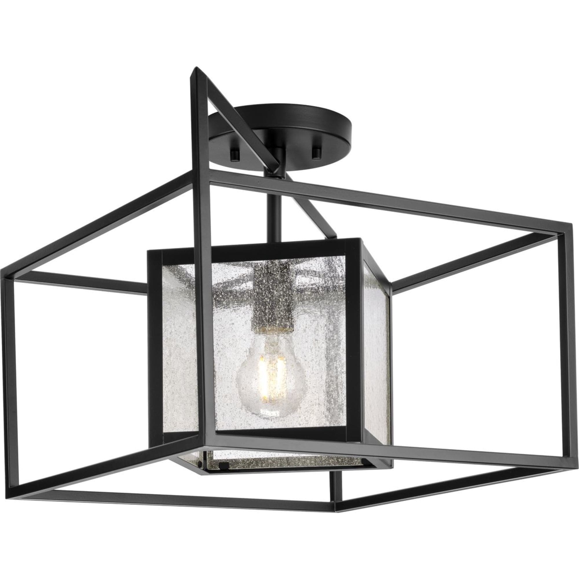Progress Lighting P350256-31M Navarre 1-Light Matte Black Led Flush Mount Light