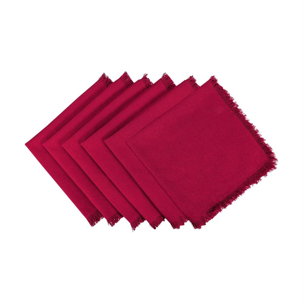 Red Cotton Napkins Set of 6 Dinner Napkins Farmhouse Cloth Napkins 20X20