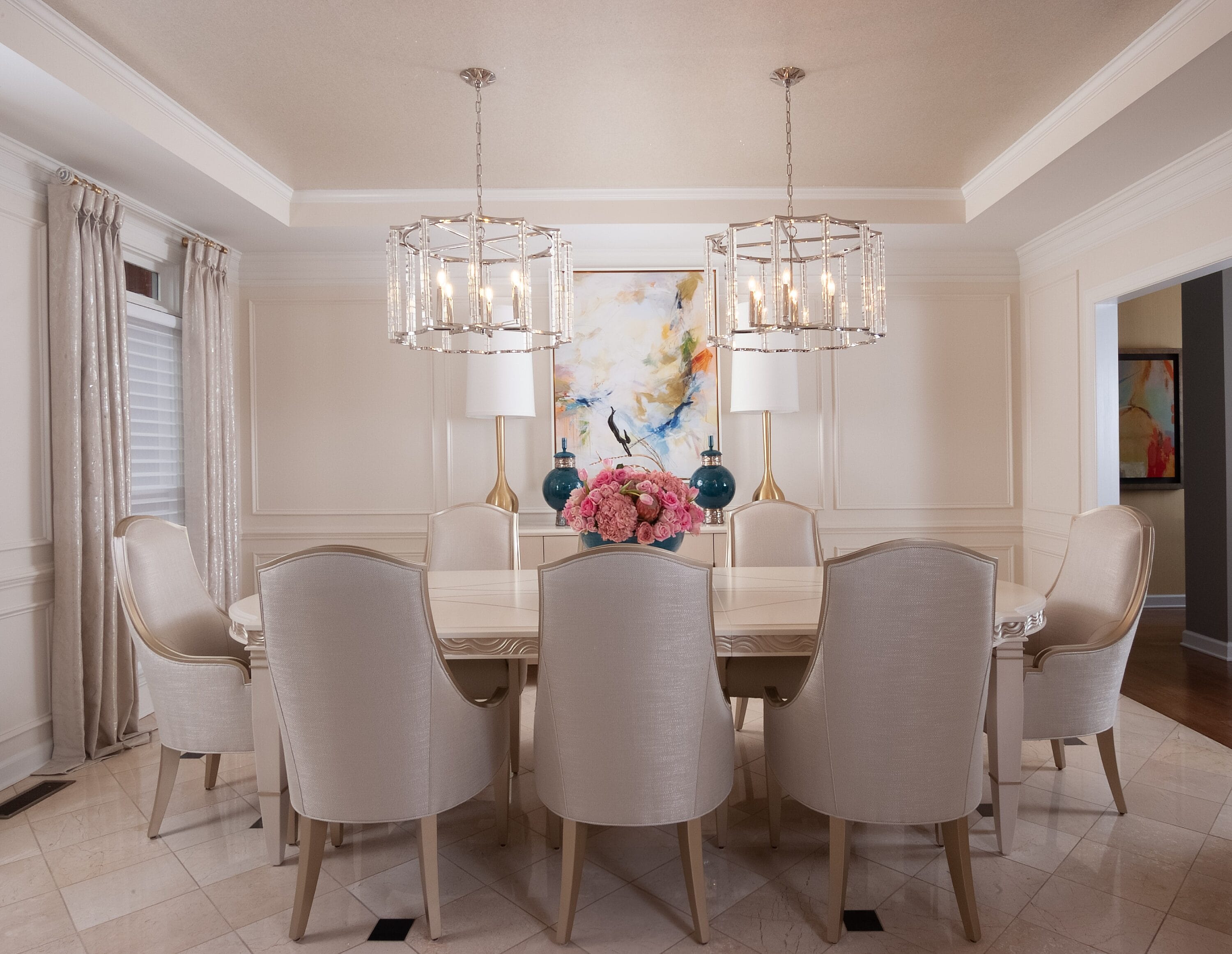 Elegant Carson Polished Nickel 6-Light Crystal Chandelier