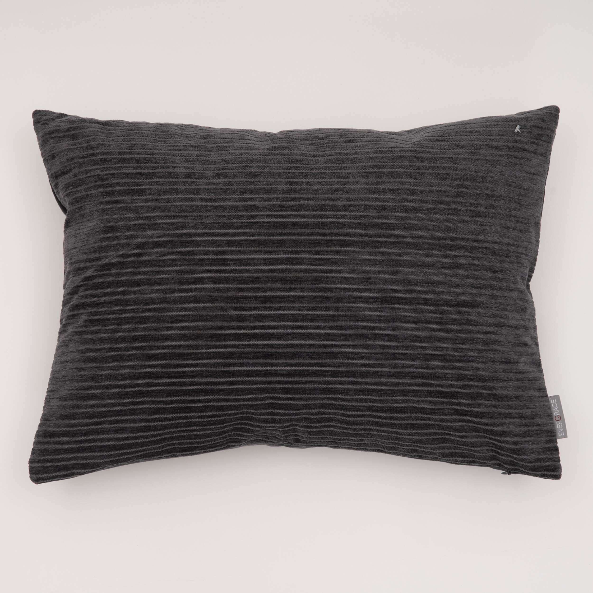 EVERGRACE EG7266325 Opulence 20-in x 14-in Gray Pinstripe Rectangular Indoor Decorative Pillow