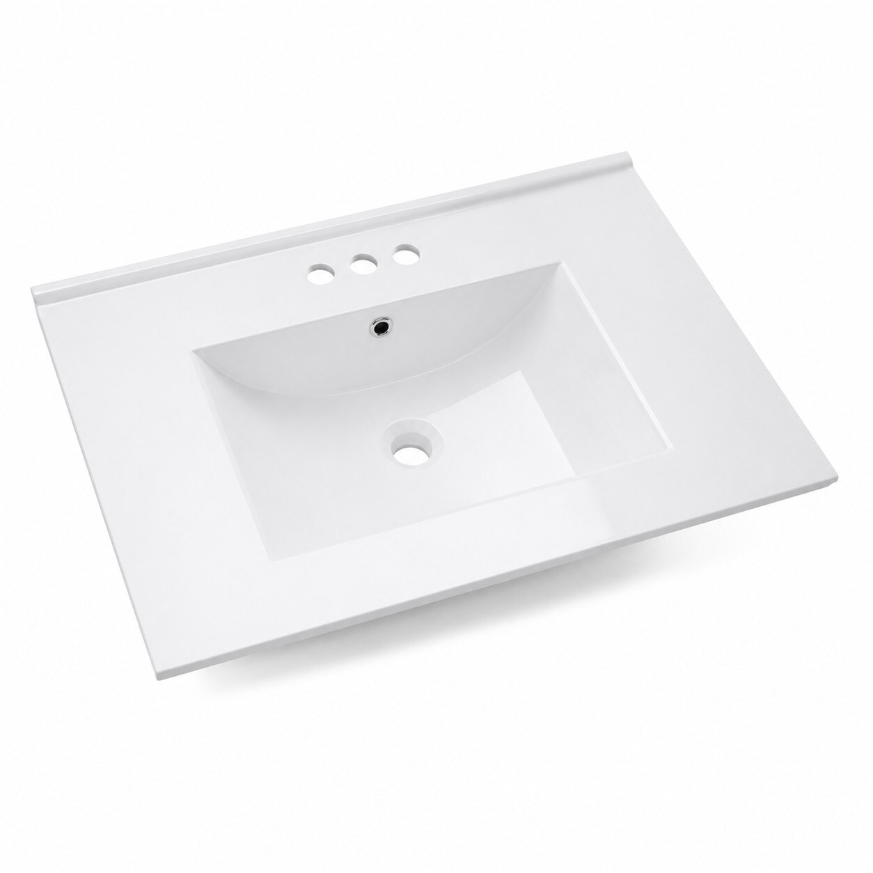 Tinyhomie 30-in W x 18.7-in D 3-Hole Ceramic Bathroom Vanity Sink Center Drain with Overflow Drain Assembly Not Included