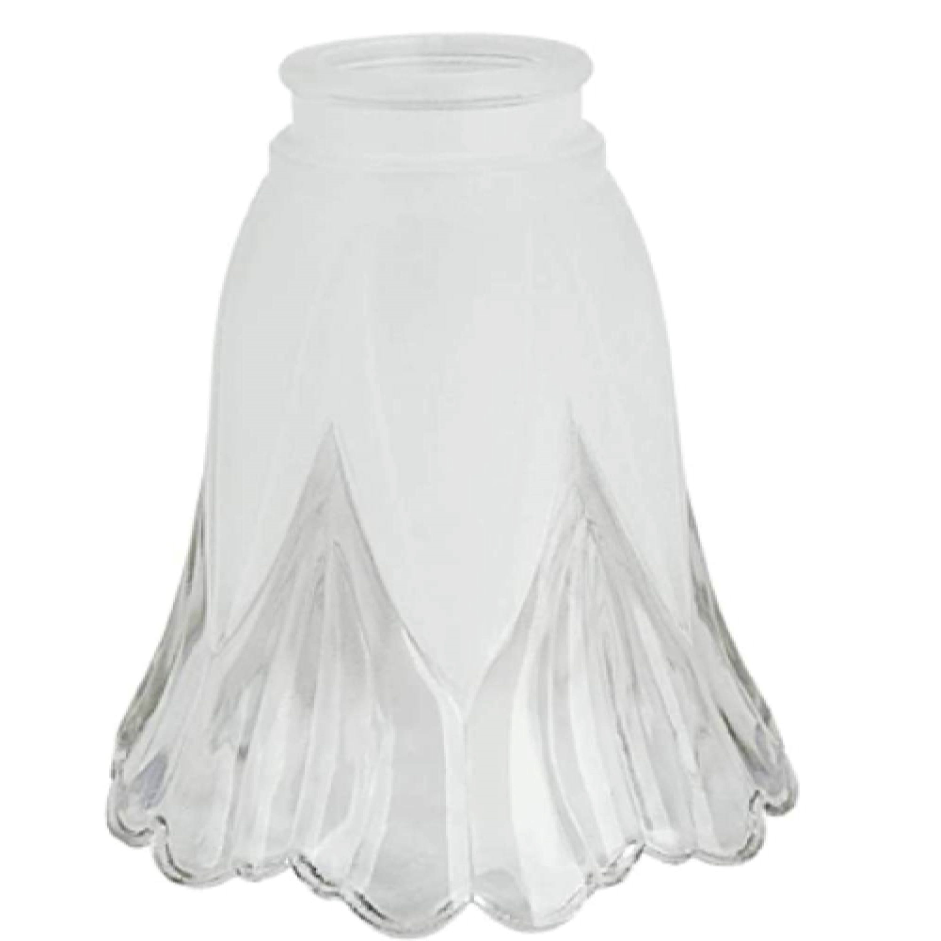 Clear and Sandblasted Glass Bell Ceiling Fan Shade Set