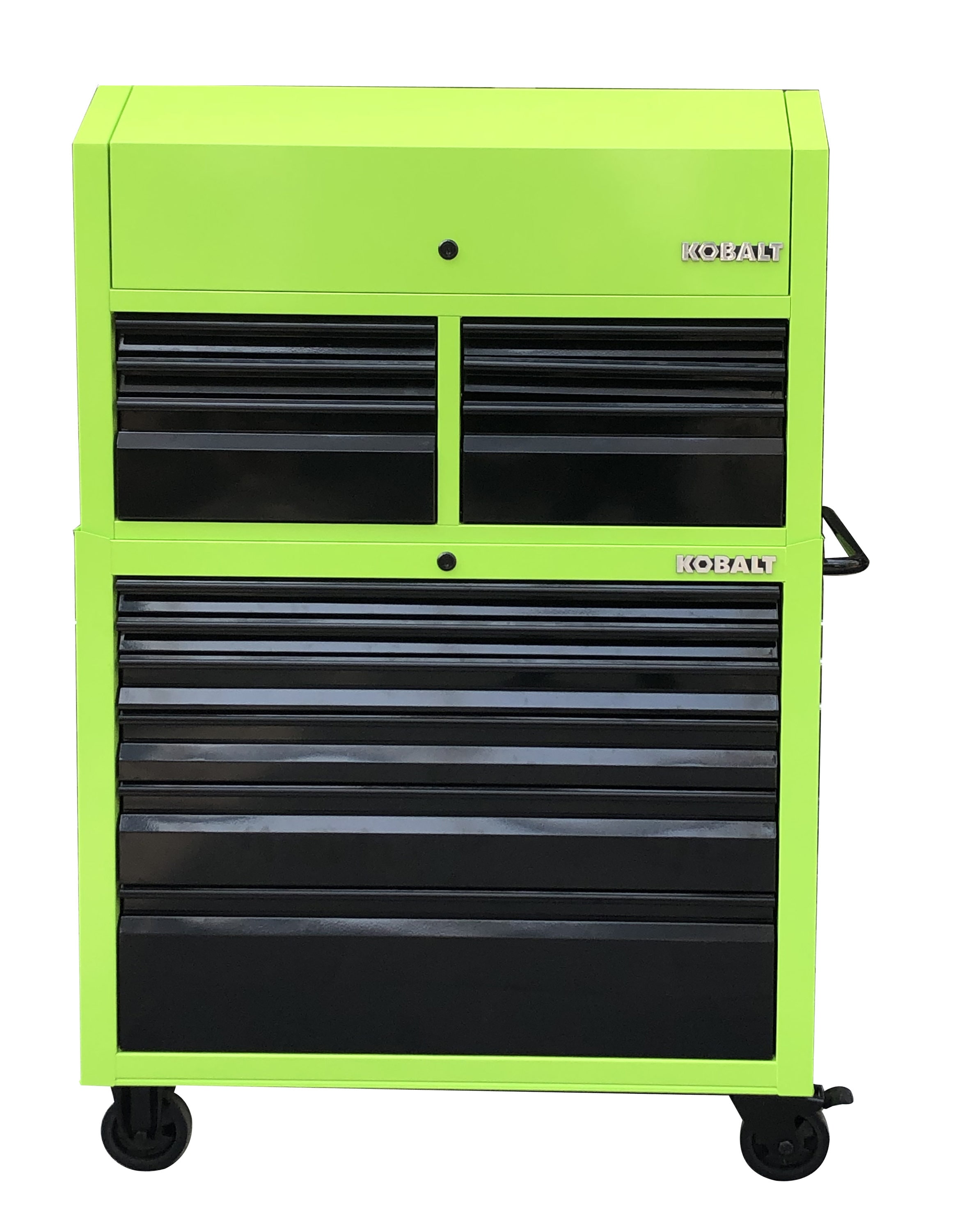 Kobalt 43.6-in W x 63.4-in H 12 Ball-bearing Steel Tool Chest Combo (Green)  at