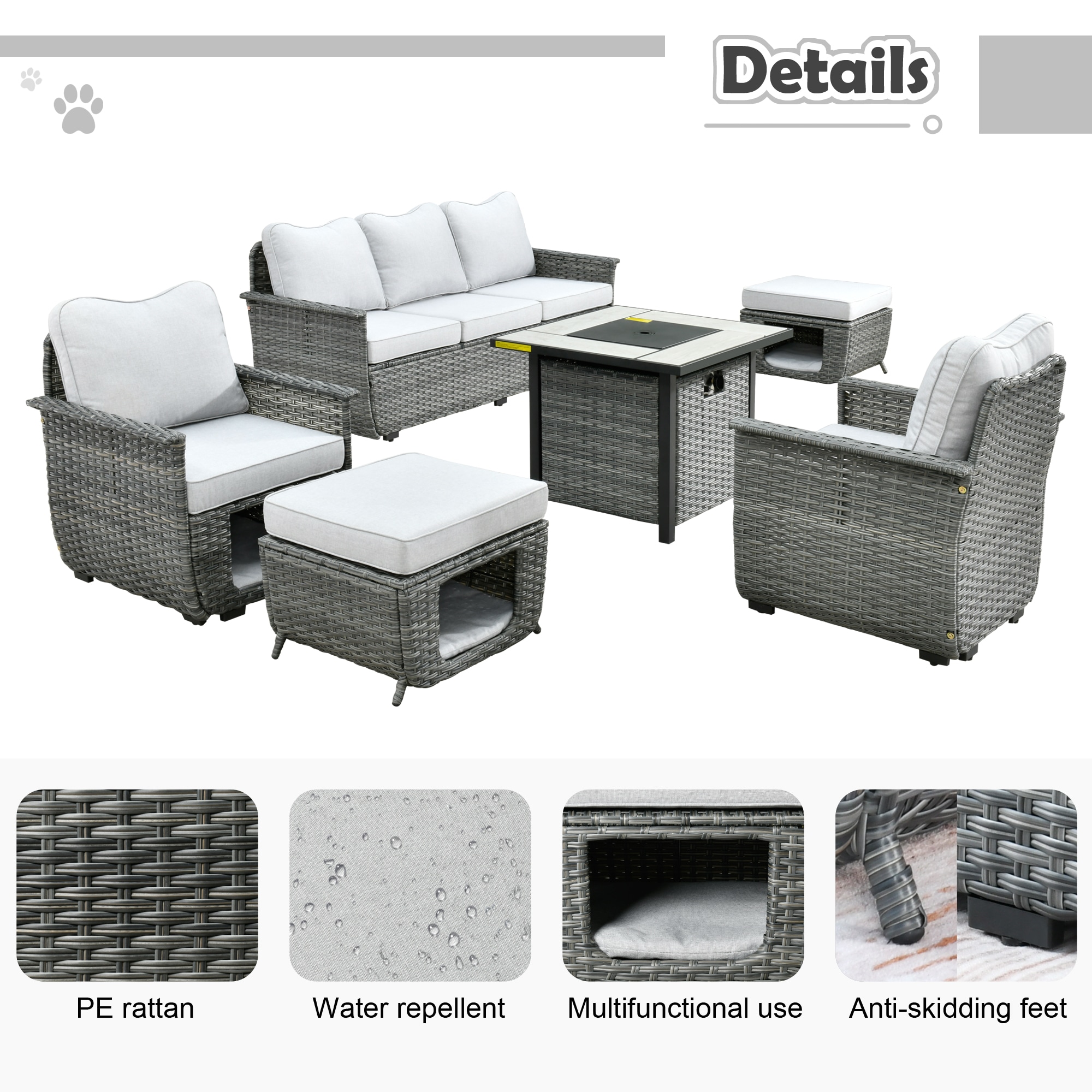 Pouuin SPET4006 Patio-Conversation-Sets - View #2