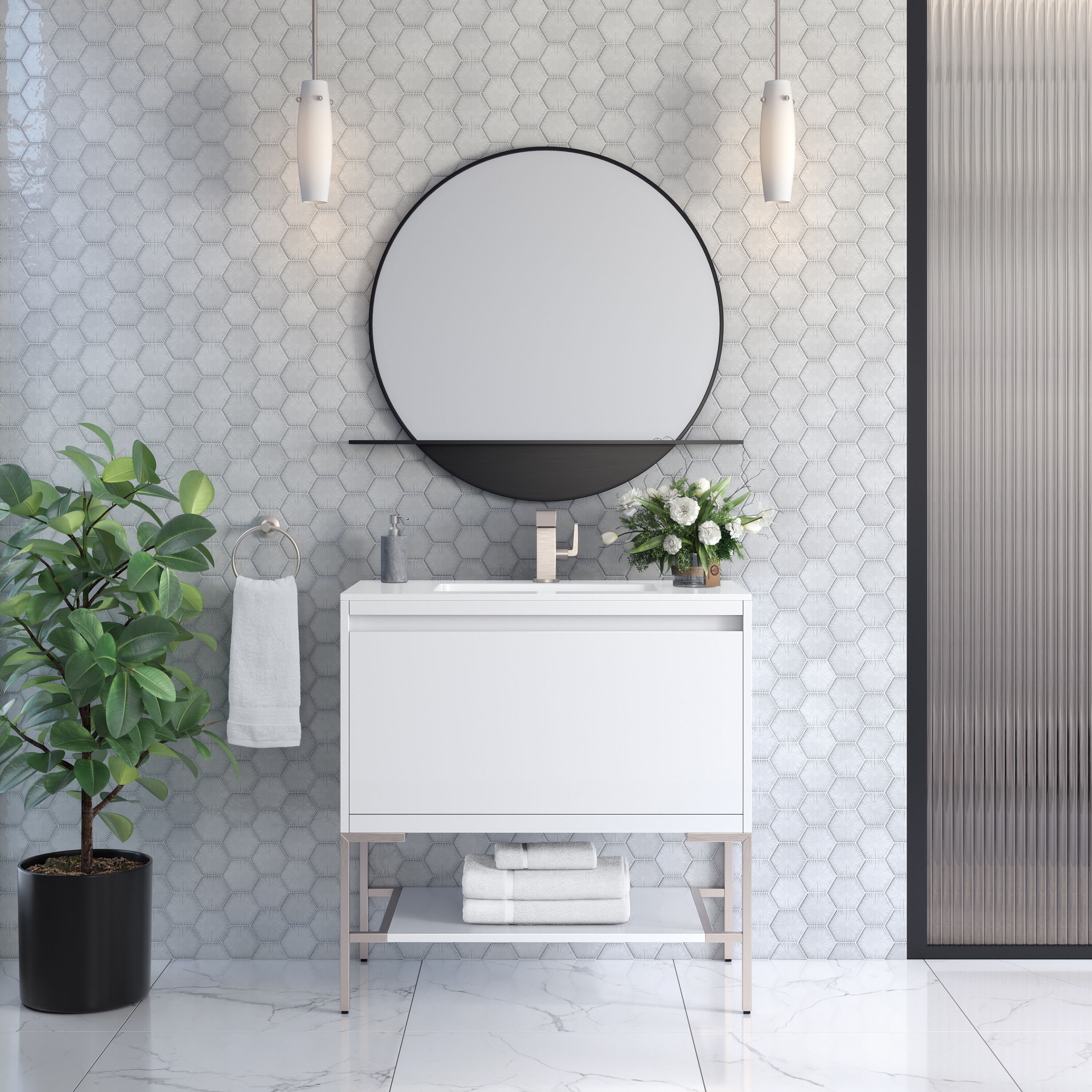 James Martin Vanities 805-V35.4-GW-BN-GW Bath-Vanity-Combo - View #3