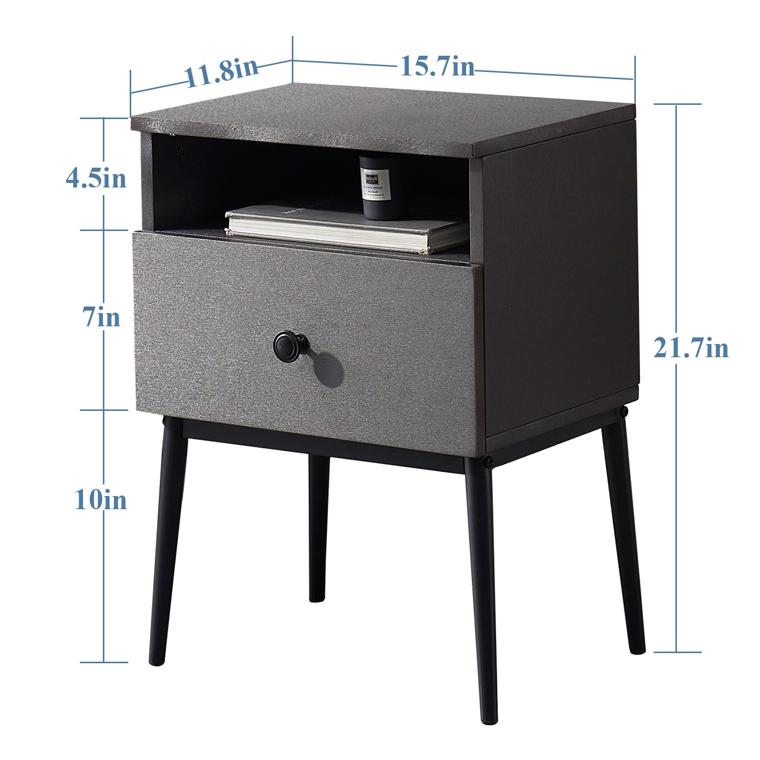 Vecelo LOE-HY-NS06-GRAY nightstands - View #3