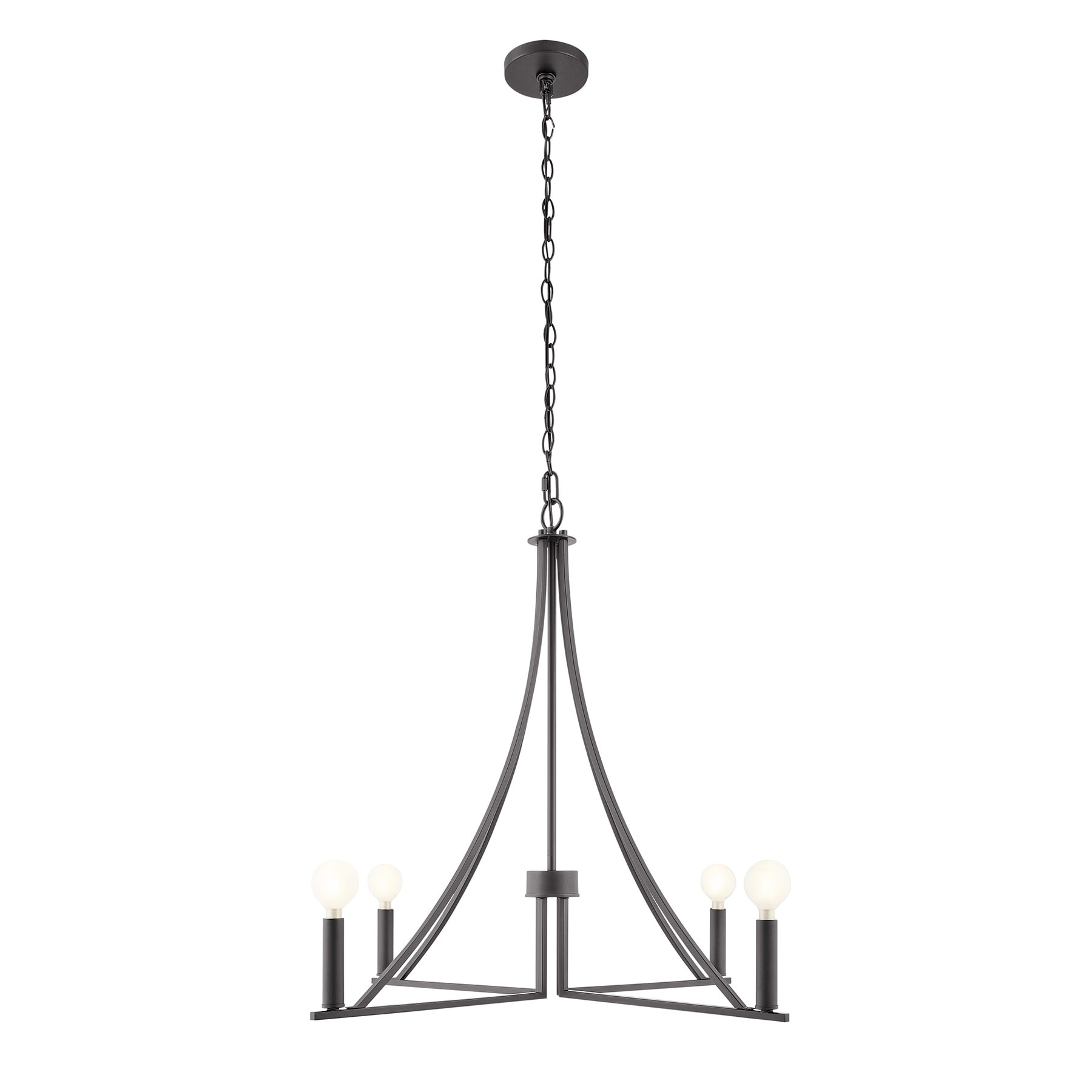 Meridian Lite Trends M100141MBK Meridian 4 -Light Matte Black Modern/contemporary For Use in Bedrooms, Dining Rooms, Foyers, Kitchens, Living Rooms Chandelier