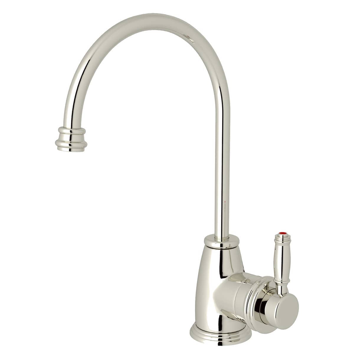 Rohl Gotham C-Spout Hot Water Faucet - Polished Nickel With Metal Lever Handle