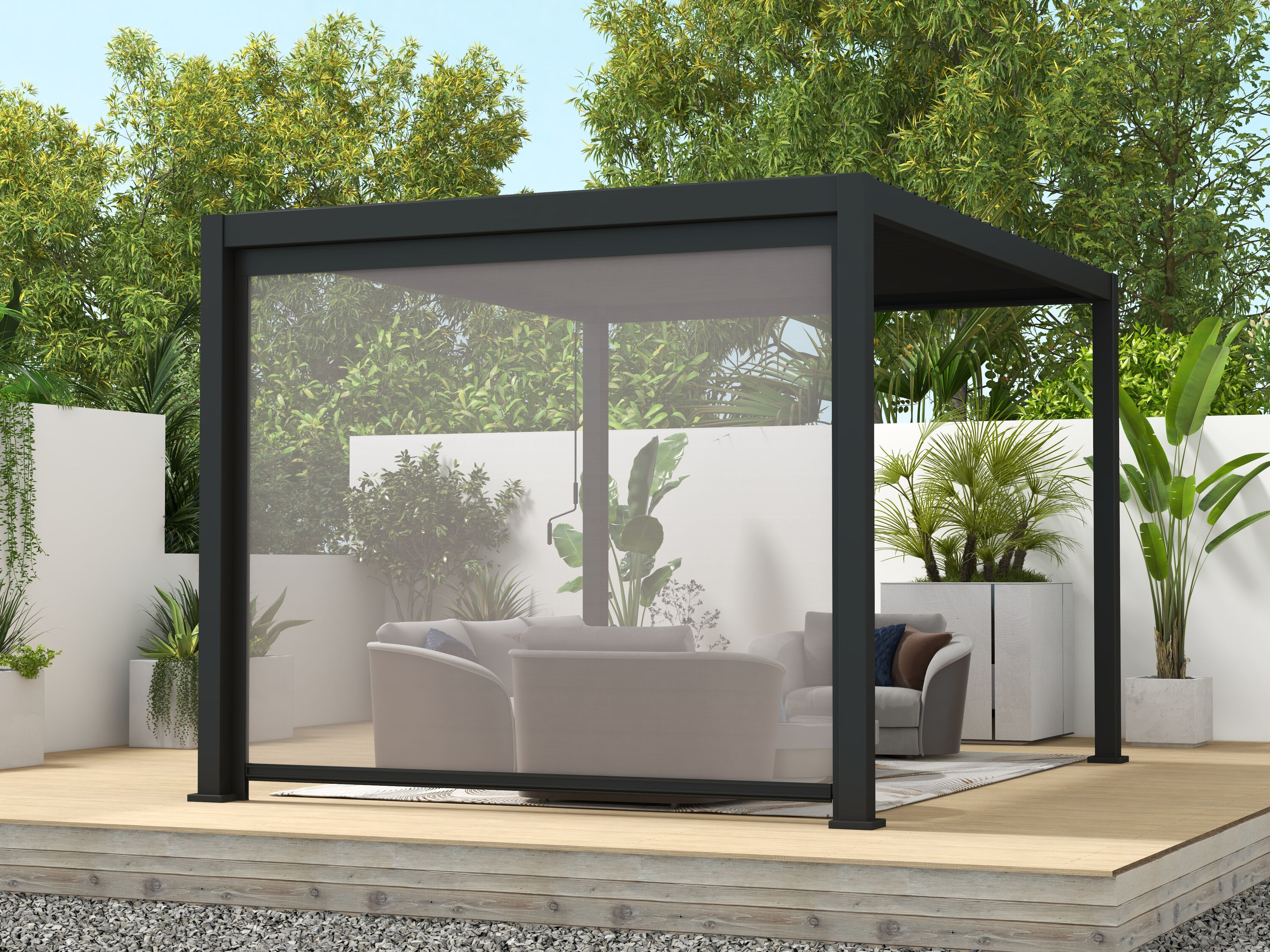 Sorara MIRADOR PDS 13FT-B Charcoal Pergola Shade kit