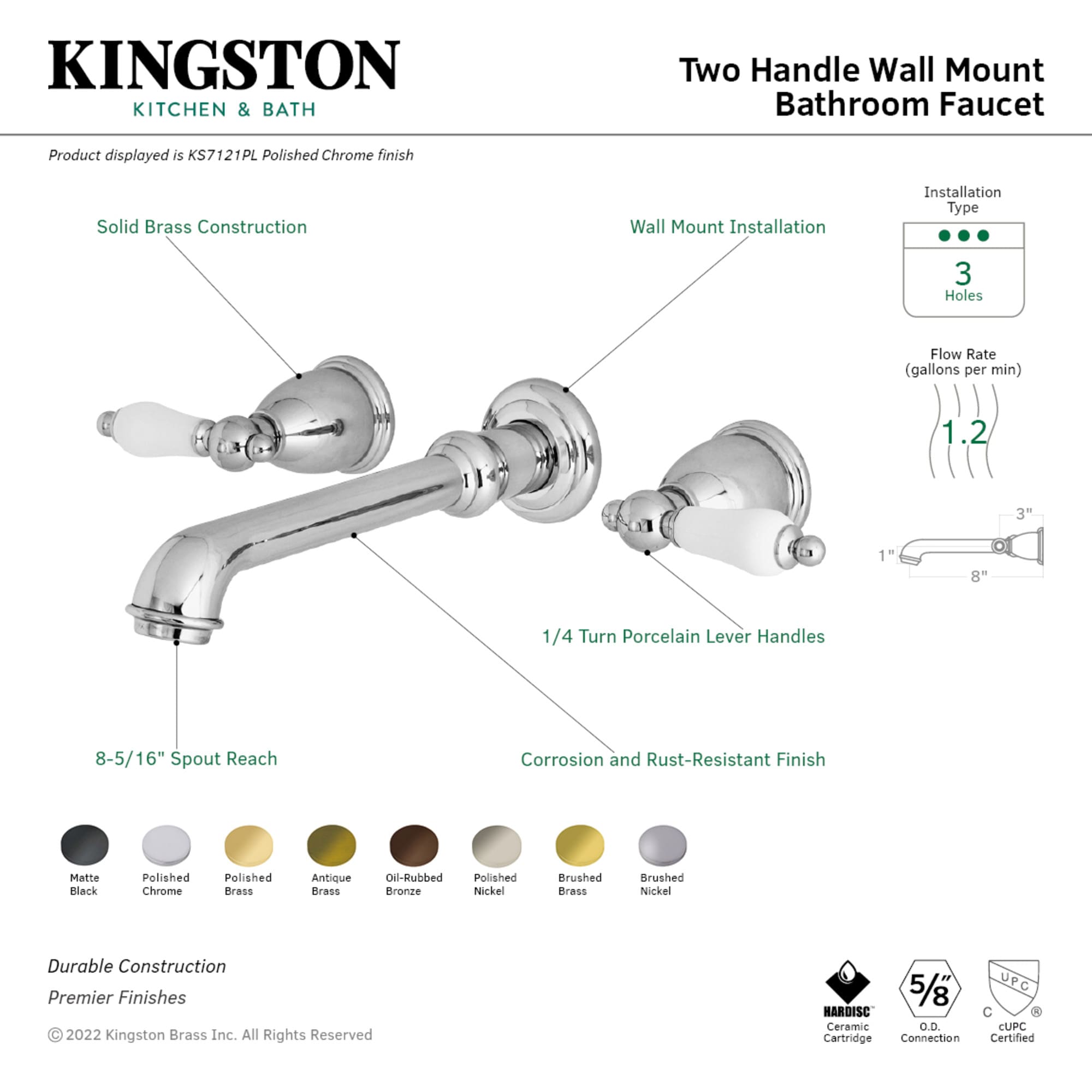 Kingston Brass WLKS7126PL Lavatory-Faucets - View #3