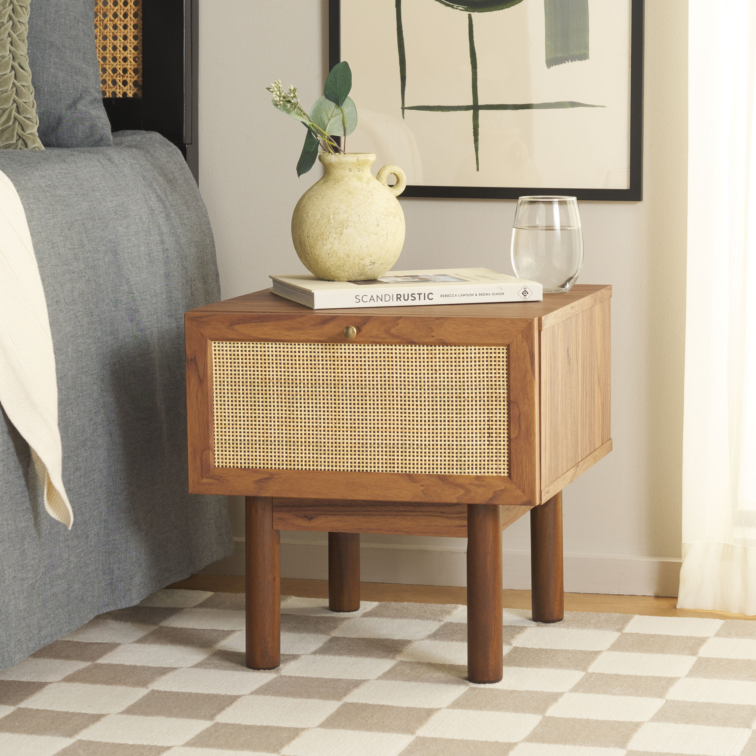 Safavieh NST9606A Aino Walnut Nightstand
