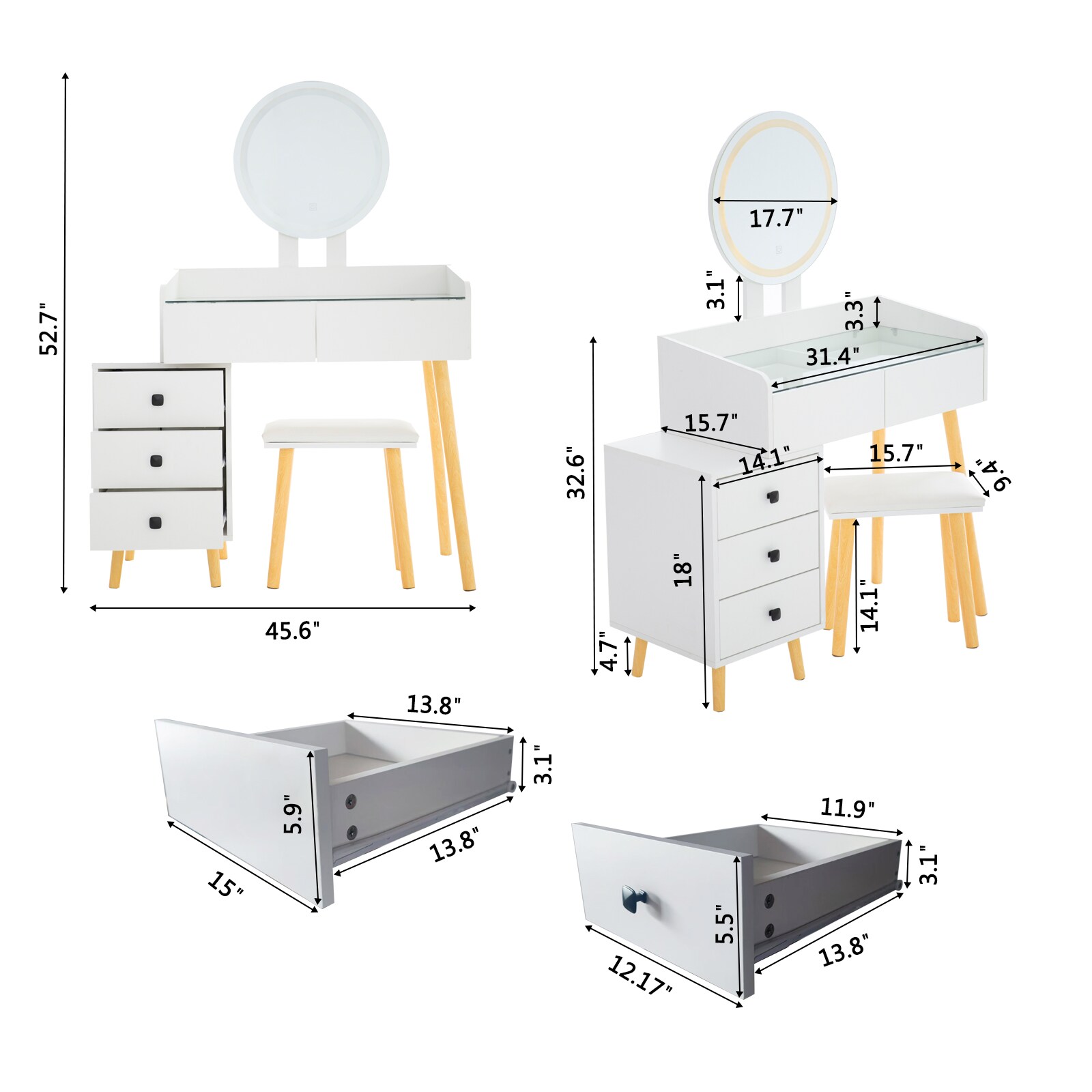 Huluwat DJ-9P193930 Bedroom-Vanities - View #6