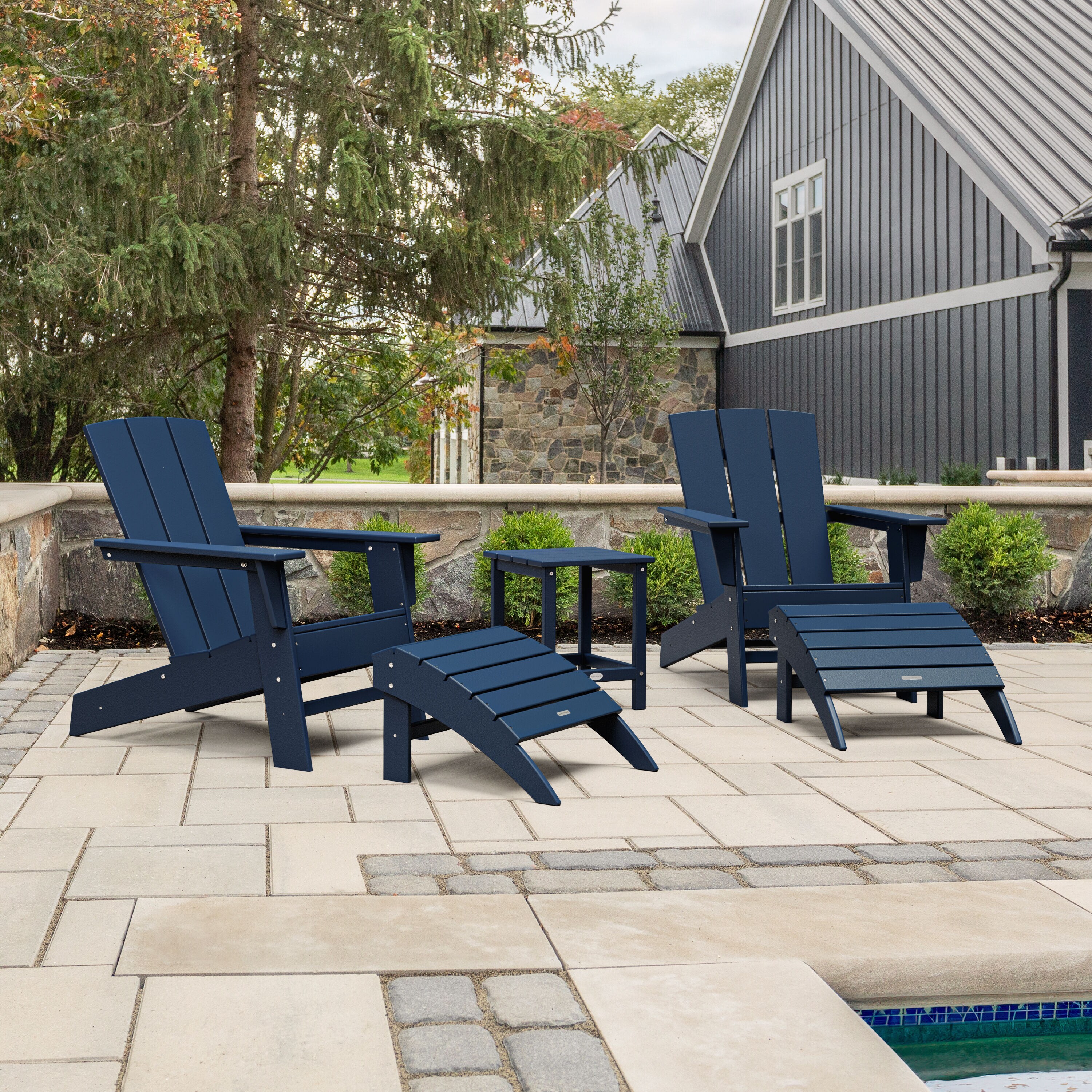 allen + roth by POLYWOOD PWS2726-1-NV Oakport 5 -Piece Patio Conversation Set