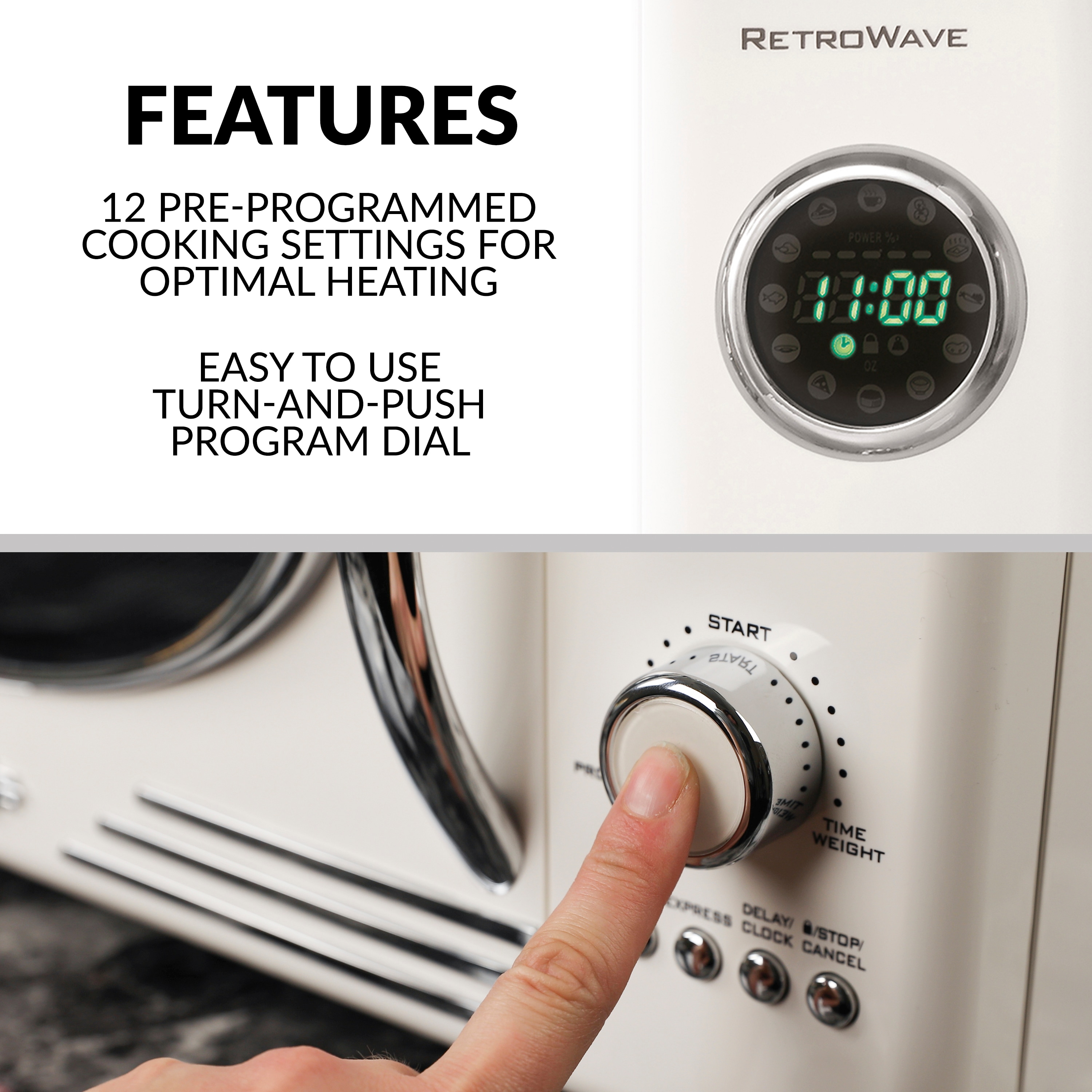Nostalgia Retro 0.9 Cu. ft. 800-Watt Countertop Microwave Oven - Aqua