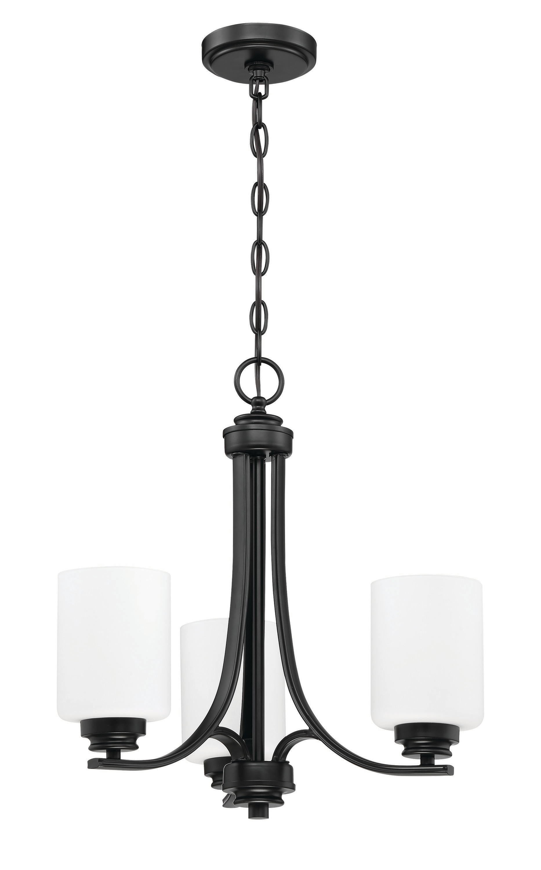 Craftmade 50523-FB-WG Bolden 3 -Light Black Transitional For Use in Bedrooms, Dining Rooms, Foyers, Kitchens, Living Rooms Chandelier