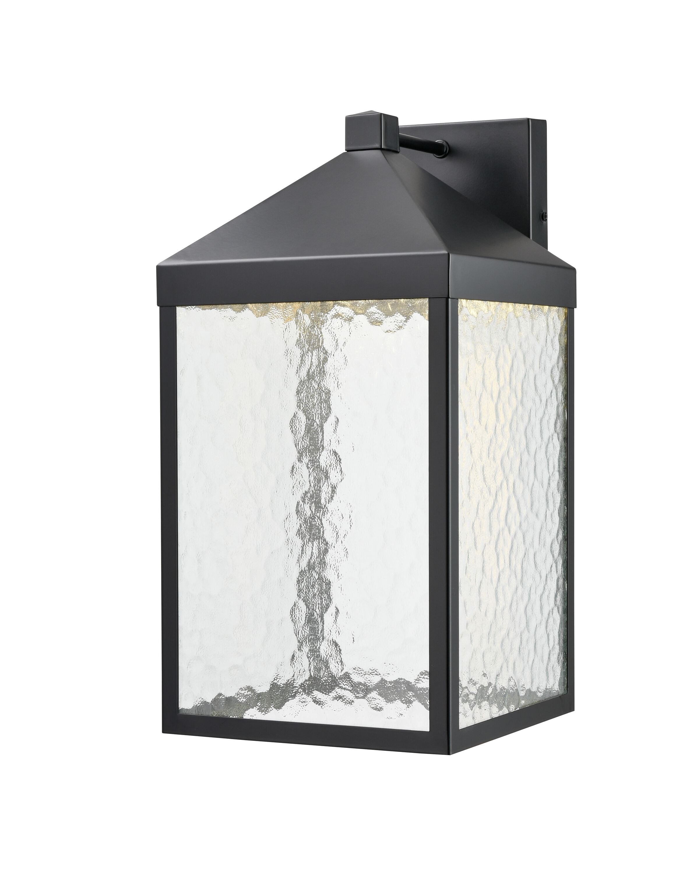 Aaron 18" Black Metal Lantern-Style Outdoor Sconce