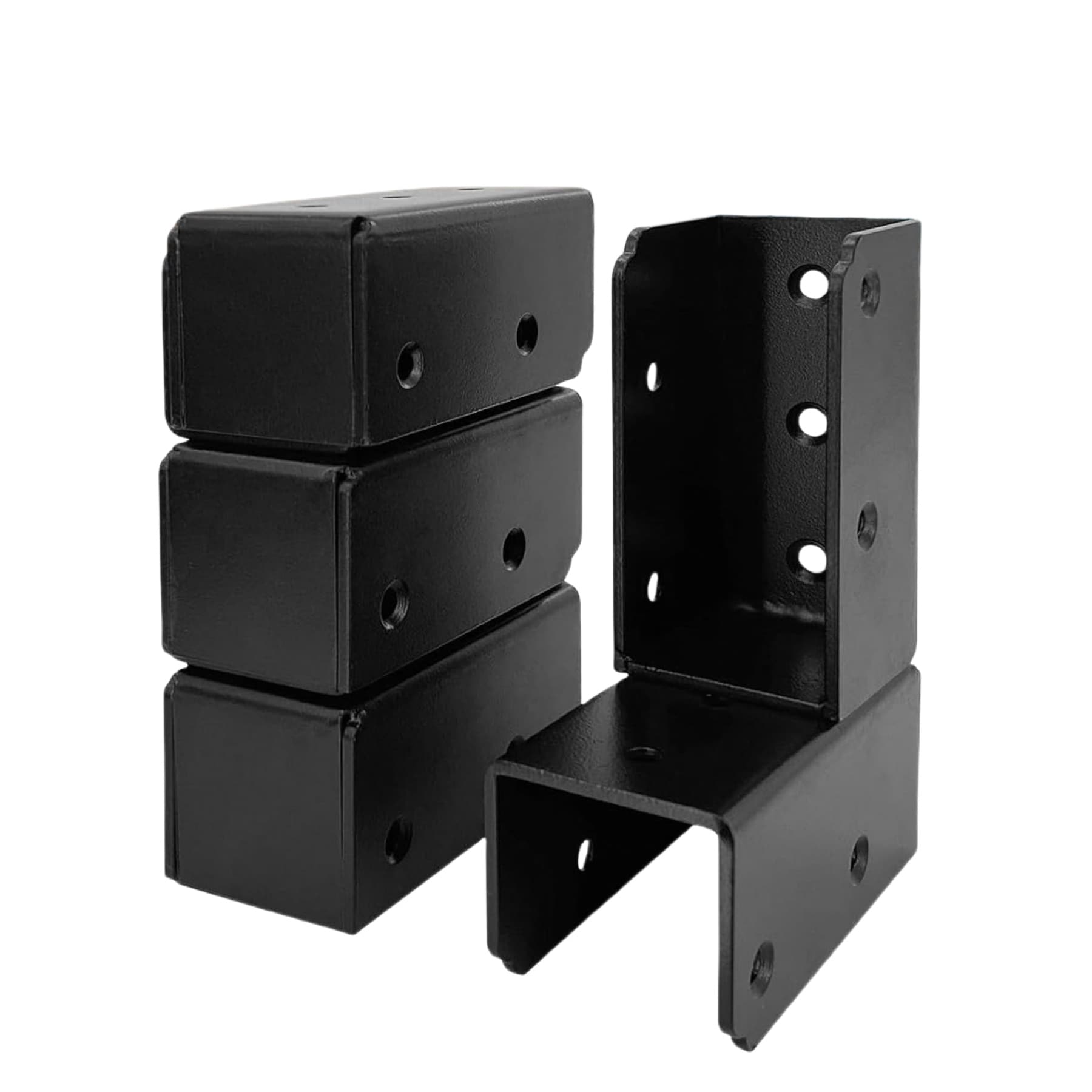 Etokfoks 12 Pack Deck Railing Bracket Connectors U Shaped Cold Rolled Steel Matte Black for 2x4 Wood Handrail Pergola Hardware Kit #LETT4L88X