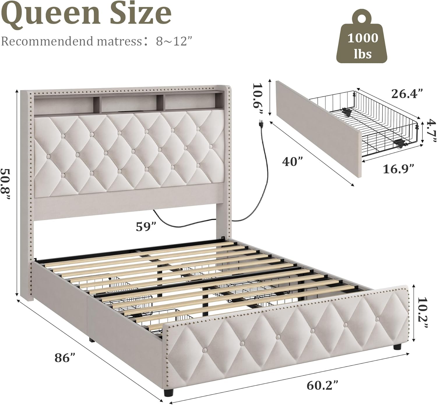 Qeetex LHF-BED-PHK-33E3MJAL beds - View #2
