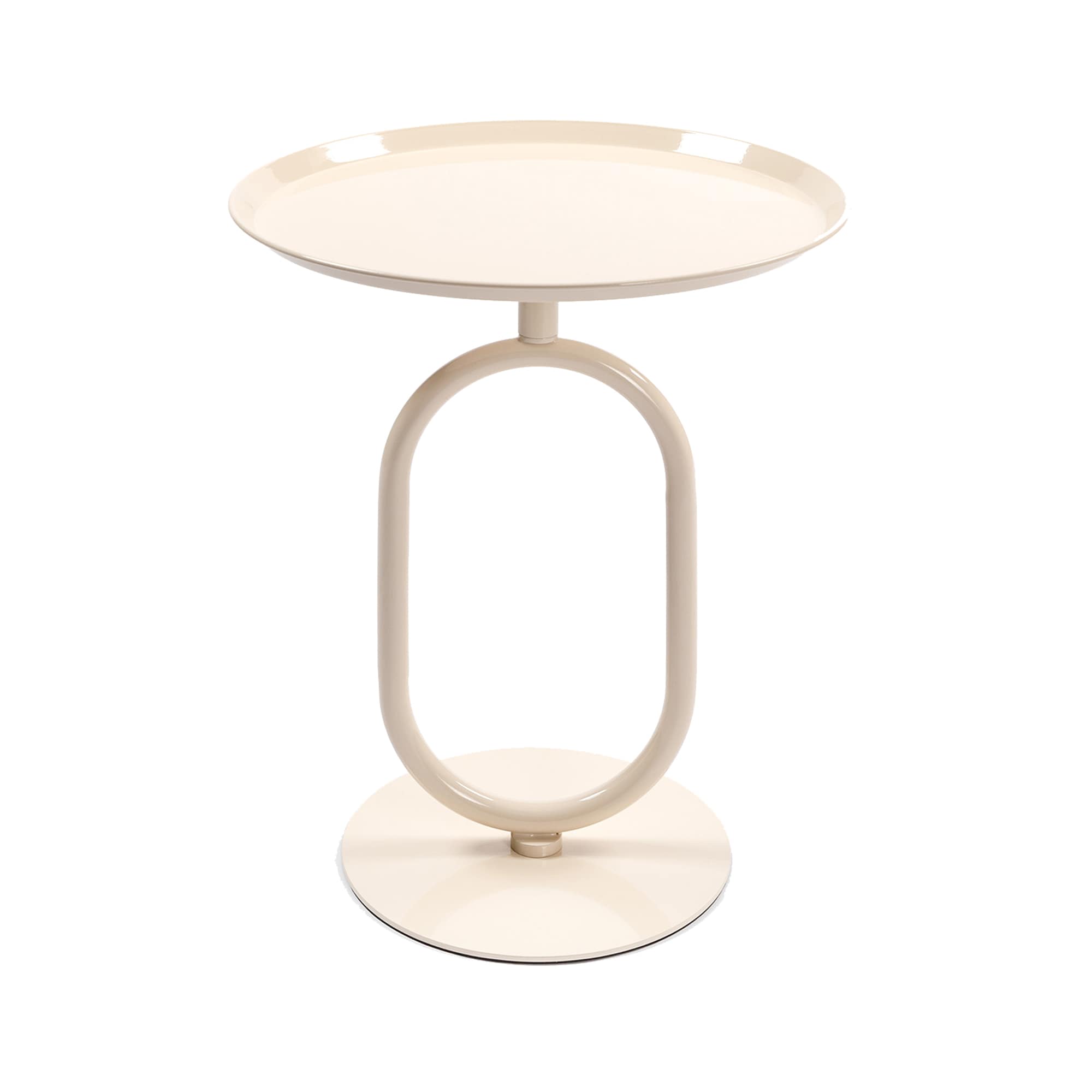 SINOFURN SYB930017WD 18.9-in W x 21.2-in H Cream White Metal Round Modern End Table Assembly Required