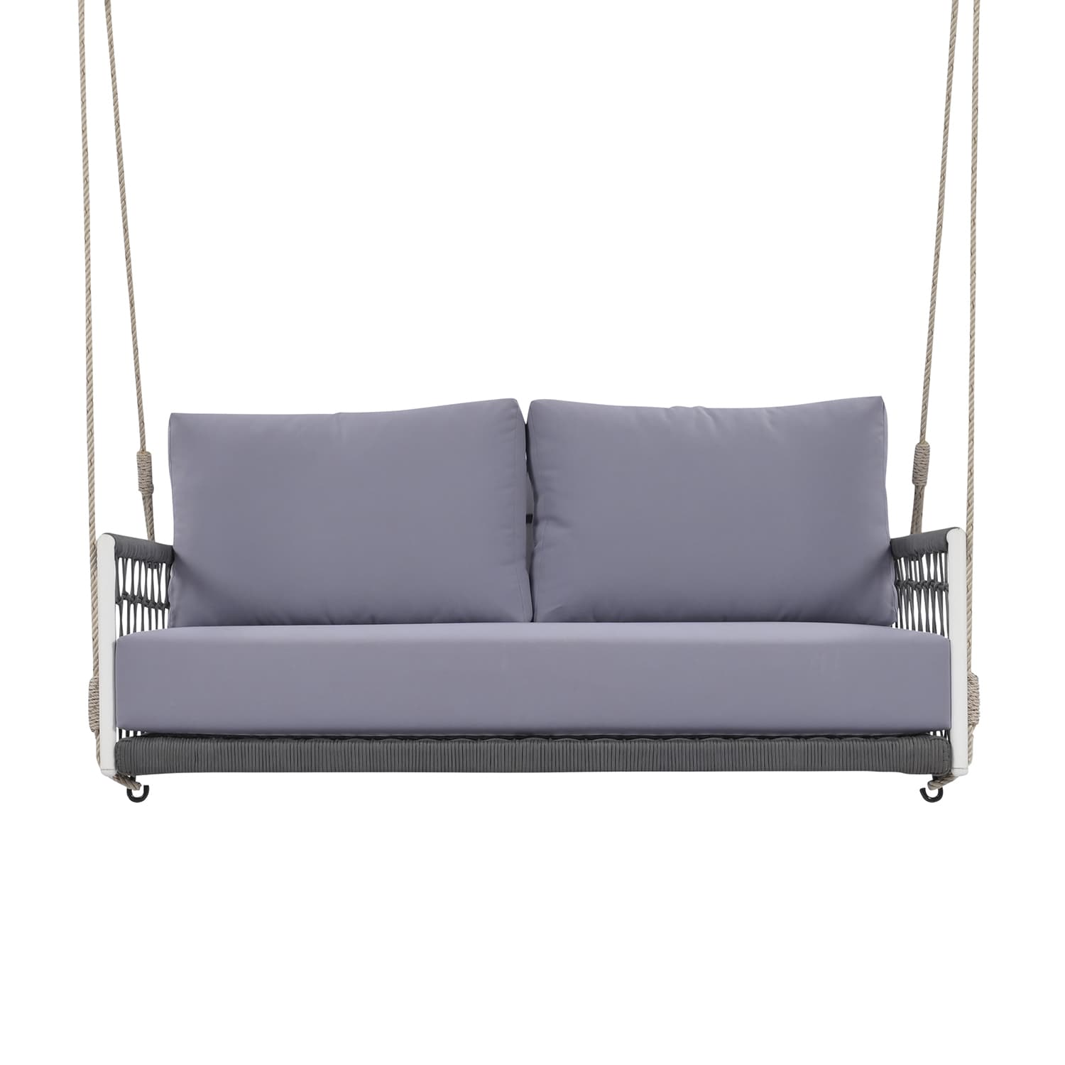 Bybafun YA3800079 2-person Gray + White Hdpe Outdoor Swing