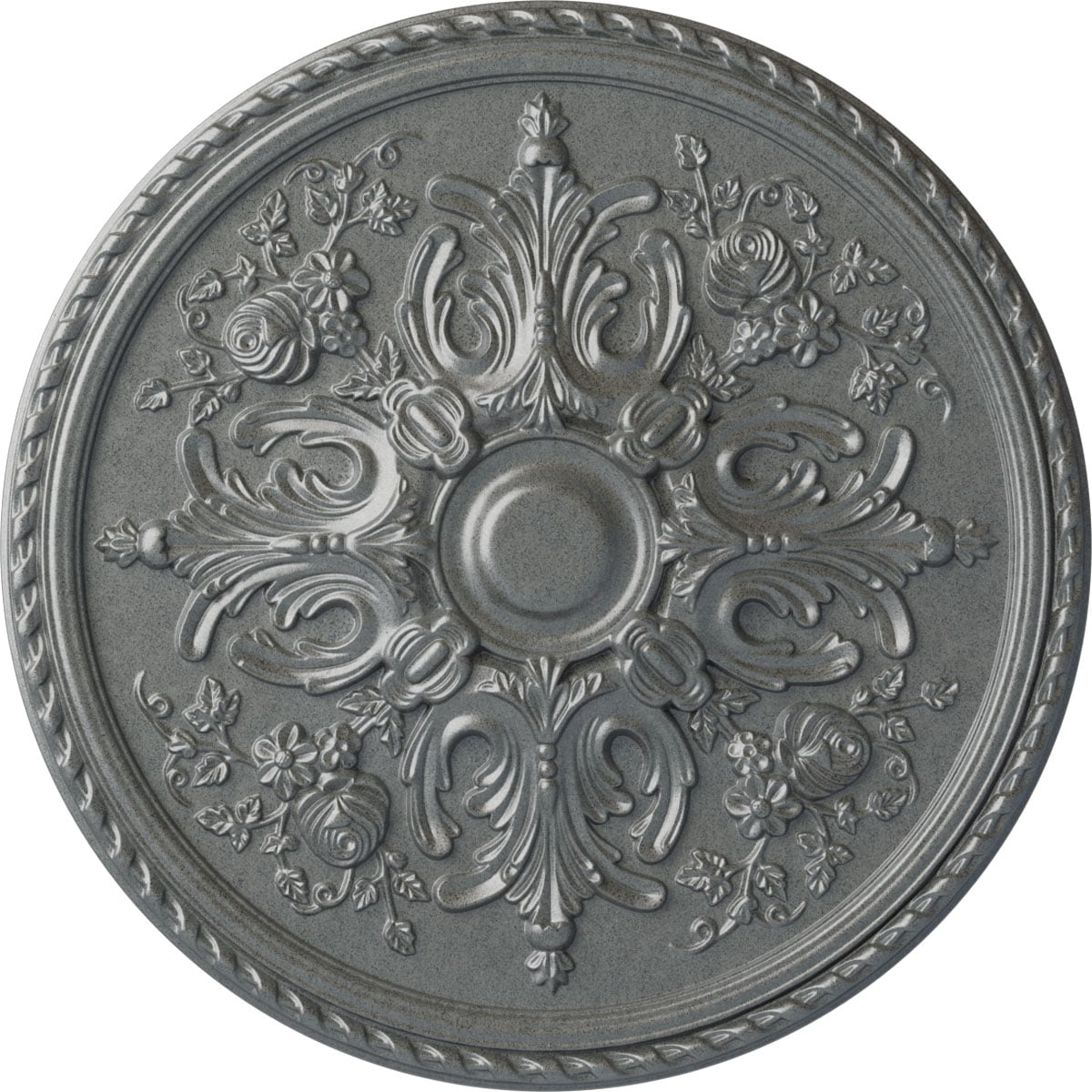 Ekena Millwork CM32BRPLS Bradford 32.625-in W x 32.625-in L Painted Platinum Polyurethane Whole Ceiling Medallion