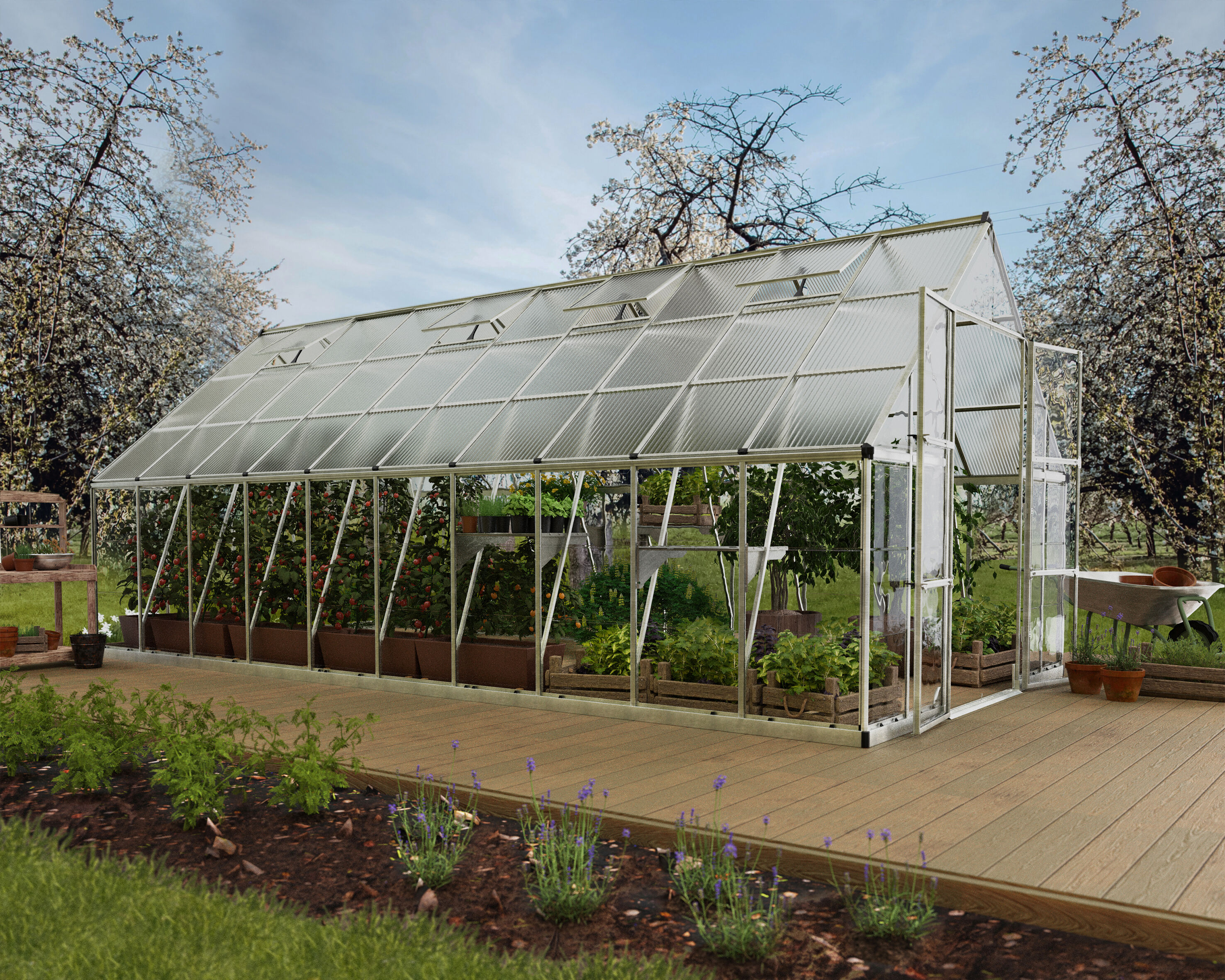 Palram Canopia 10' x 20' Silver Polycarbonate Greenhouse