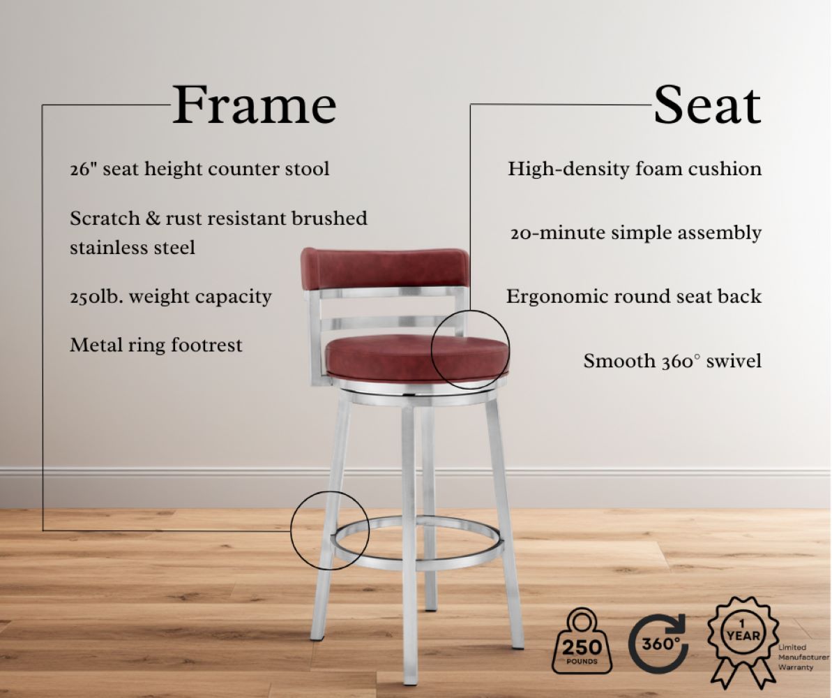 Armen Living LCMABABSRED26 stools - View #8