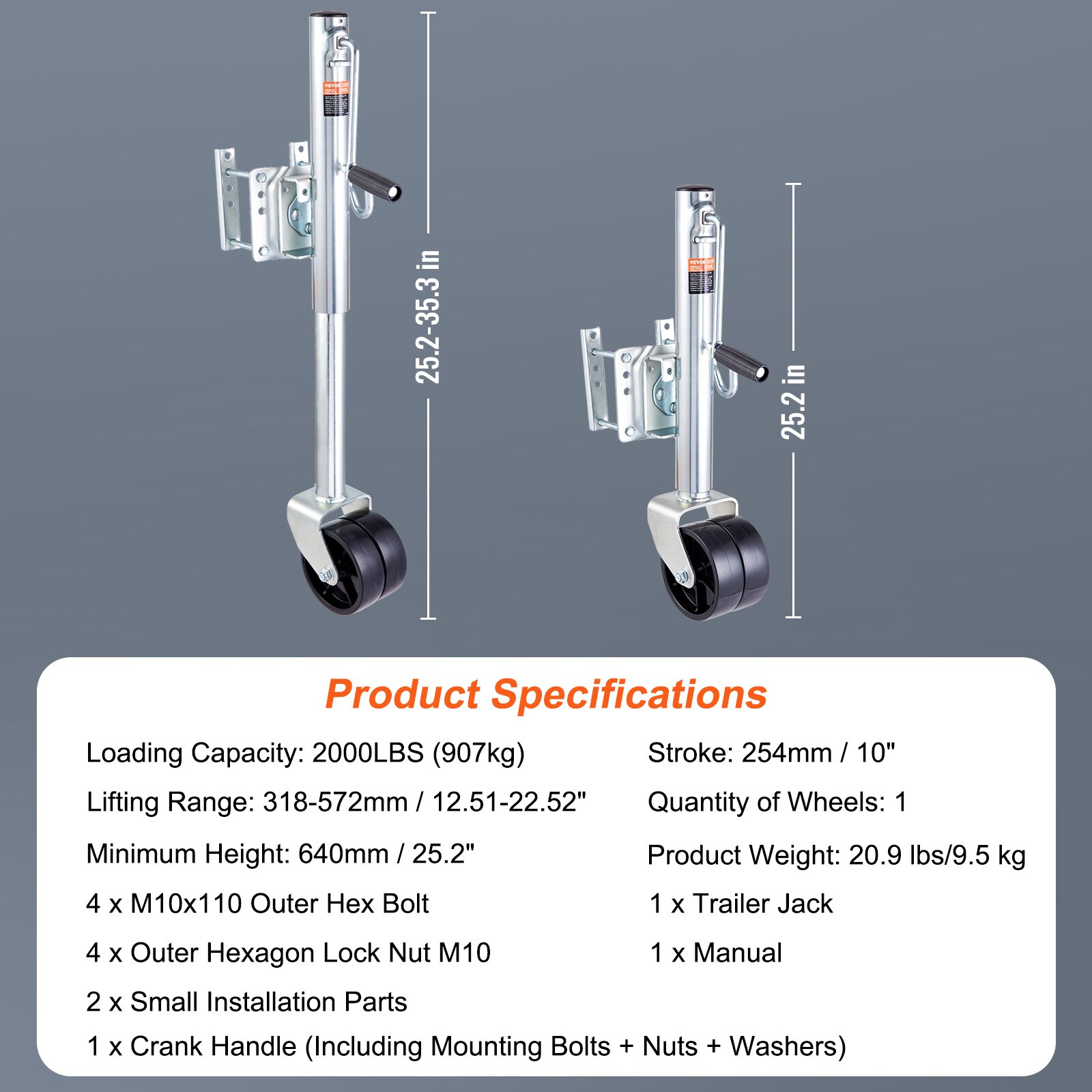VEVOR YTTCQJ2000LBSHUK5V0 jacks - View #7