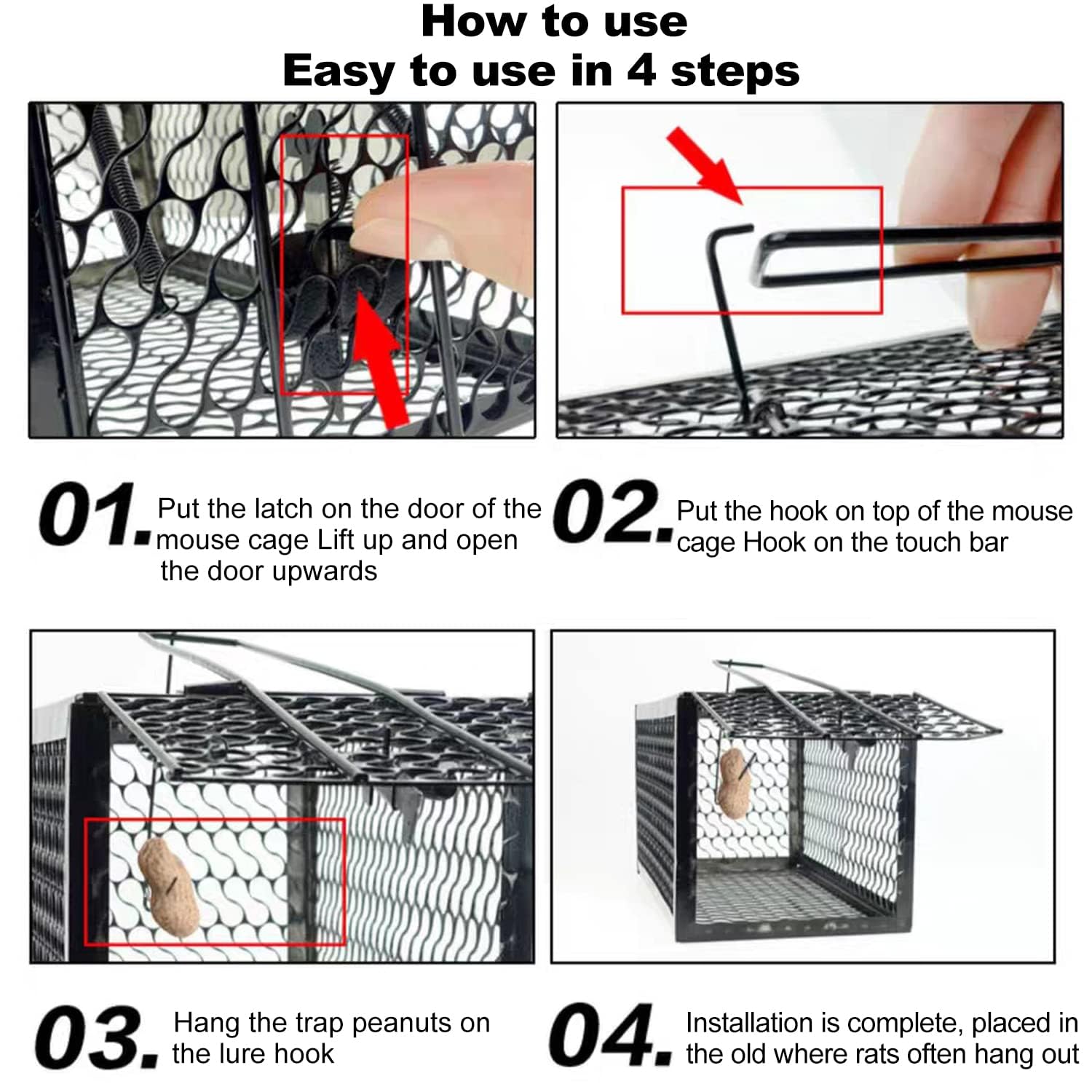 AOIZGMY 2 pcs Humane Rat Trap Metal Live Animal Cage Indoor Outdoor ...