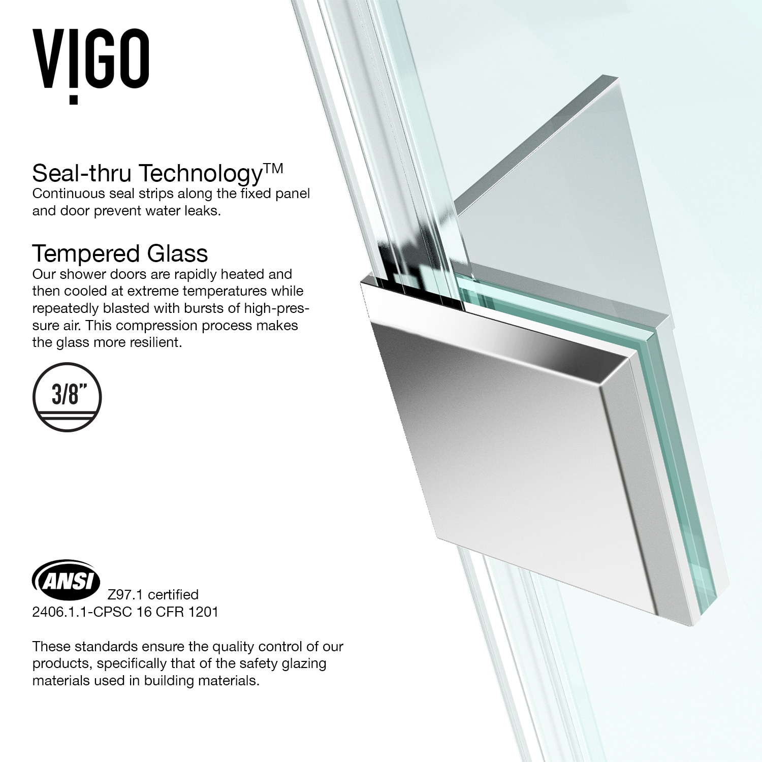 VIGO VG6011CHCL36WR Alcove-Shower-Kit - View #8