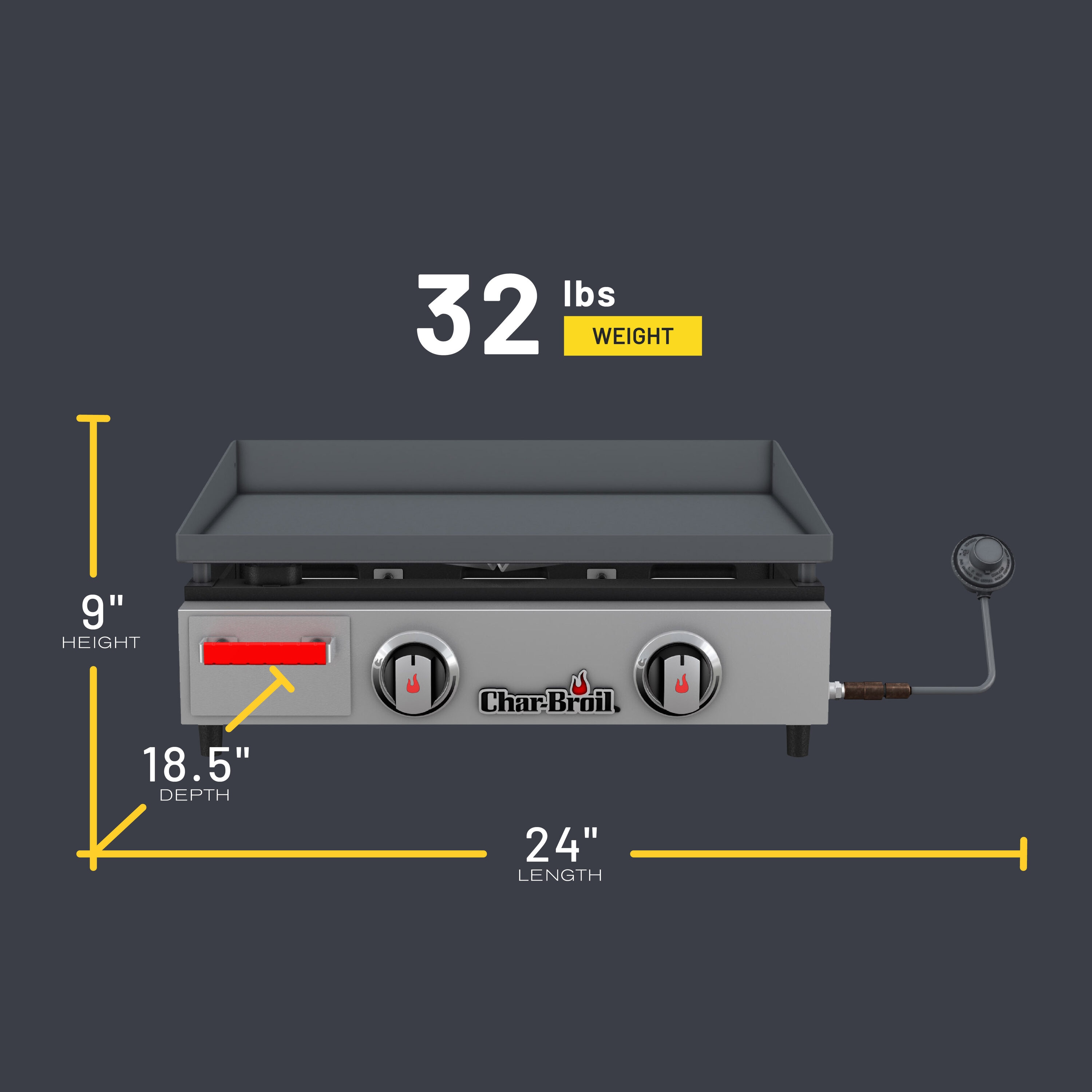 Char-Broil Convective 2-Burner Table Top Propane Gas Griddle - 463614023