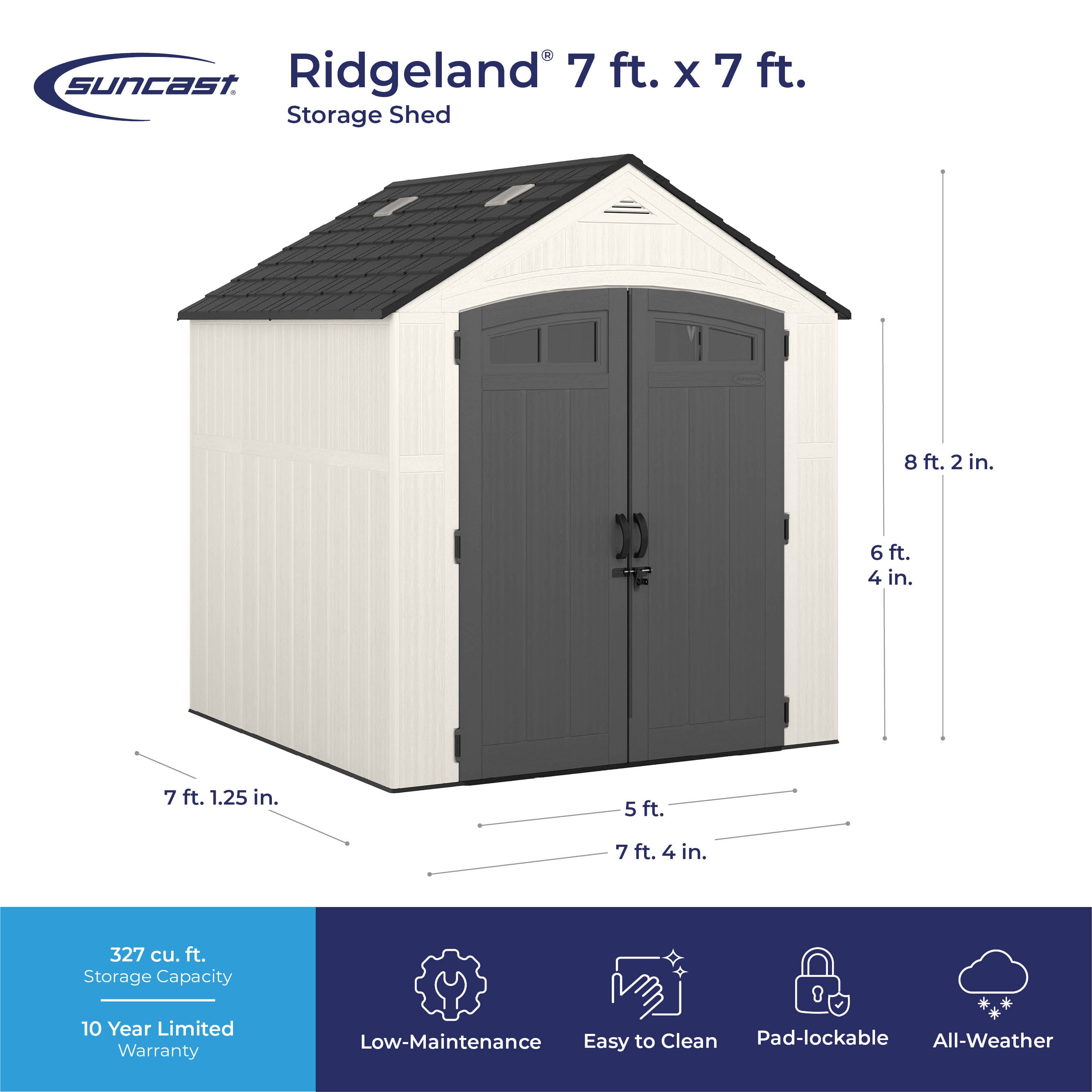 Suncast BMS7704D Vinyl-Resin-Storage-Buildings - View #4