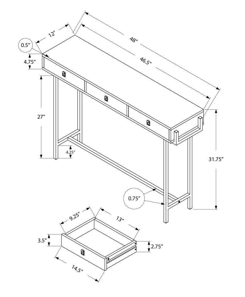 Monarch Specialties Modern Grey Cement-look Console Table at Lowes.com