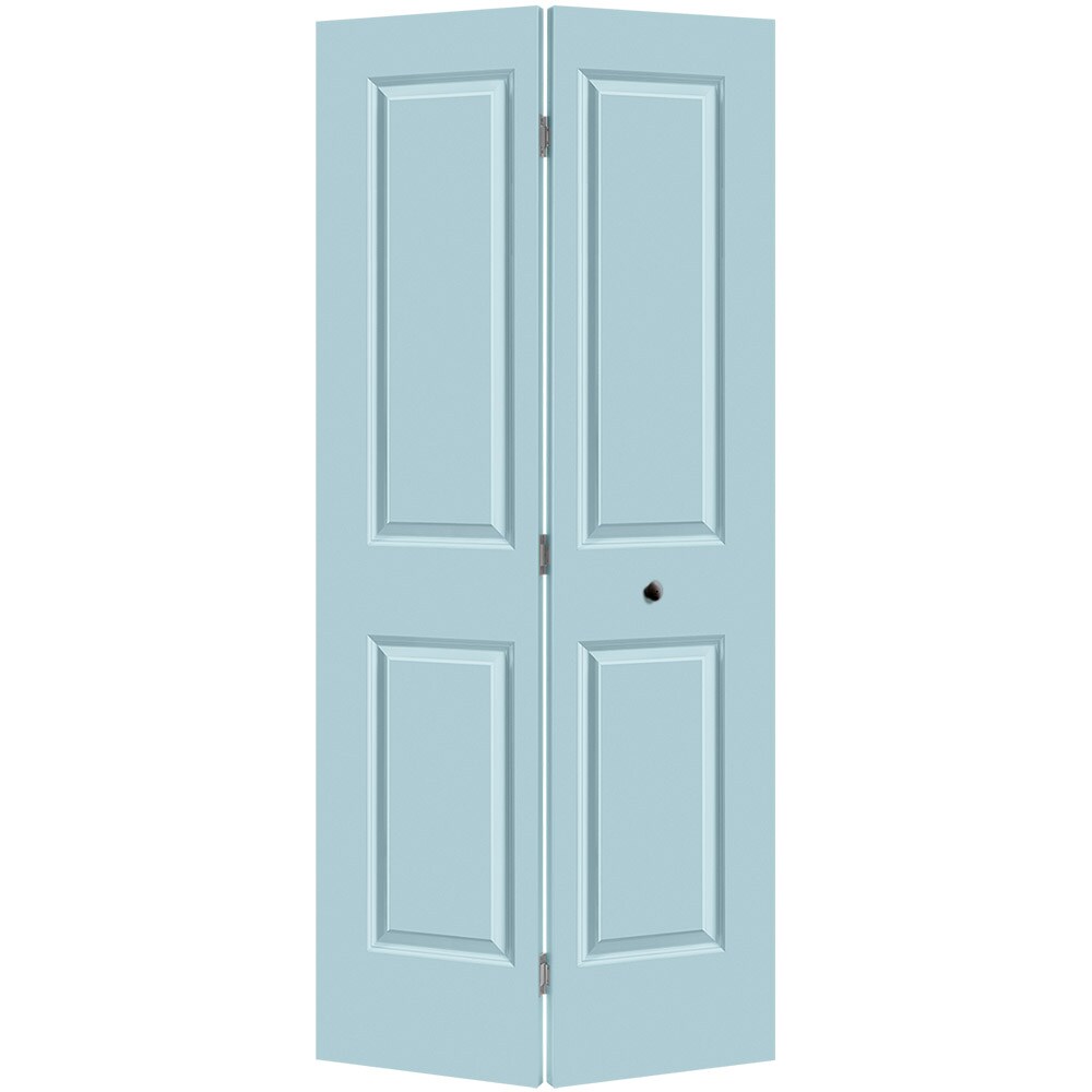 Masonite 1316247 Traditional 36-in x 80-in Sea Mist 4 panel square Smooth Hollow core Prefinished Molded composite Closet Bifold Door ( Hardware Included )